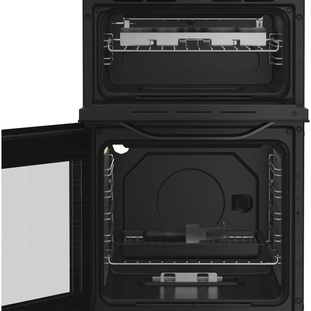 Hotpoint HDG5GCB 50cm Freestanding Gas Double Oven Cooker In Black
