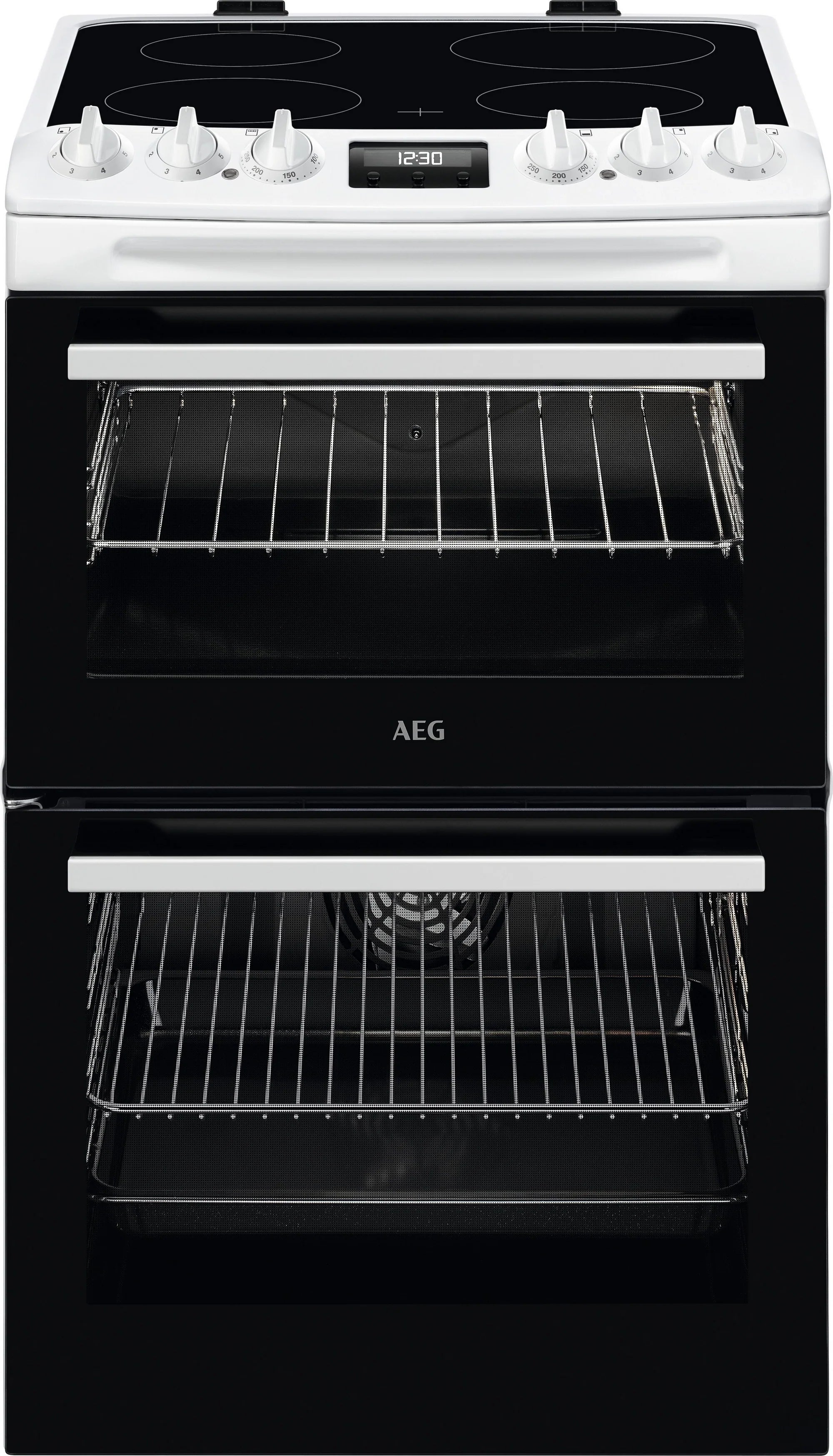 AEG CCX1530ACW 55cm Double Oven Electric Cooker with Ceramic Hob - White