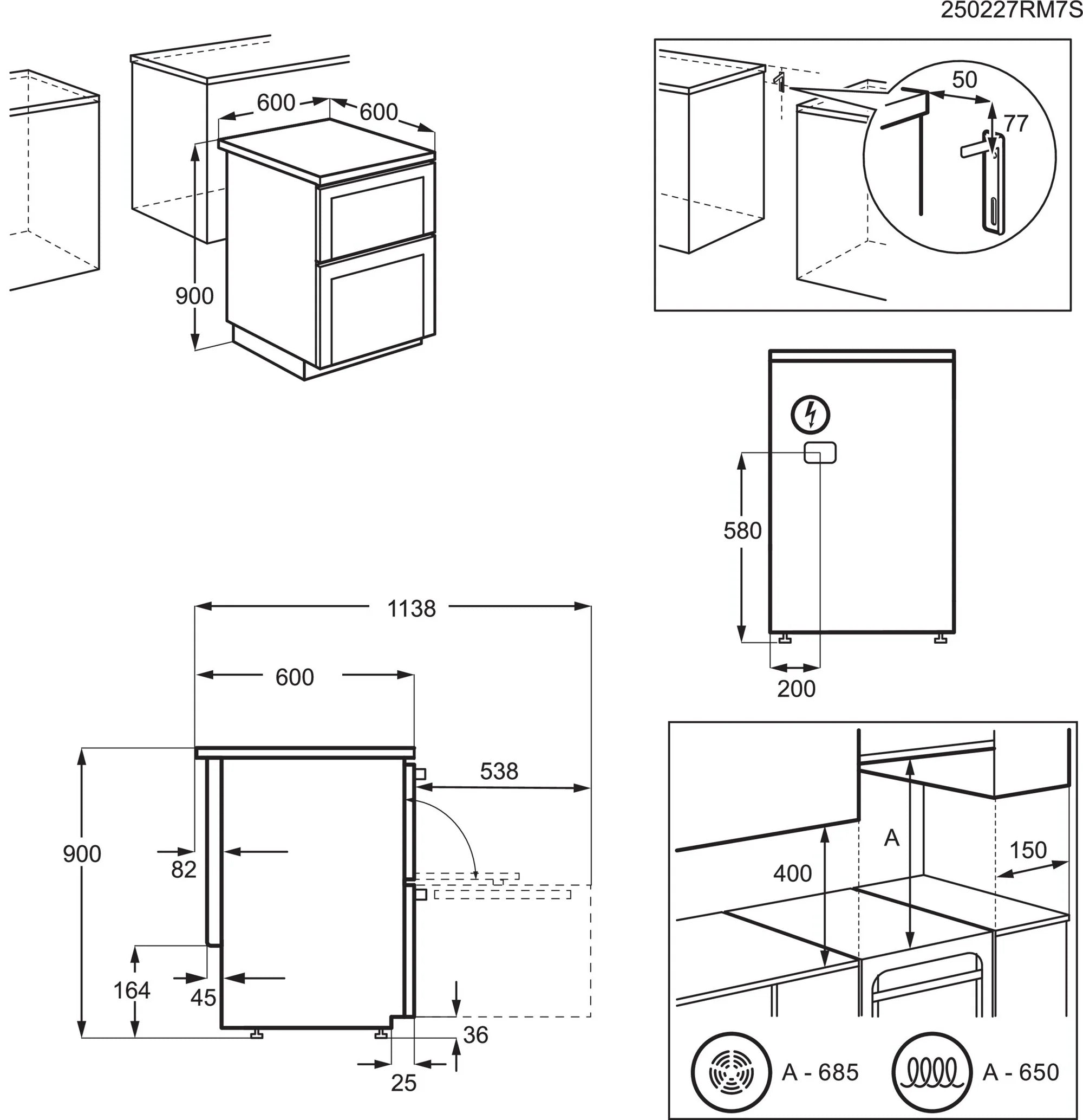 AEG CCX6530ACM 60cm Double Oven Electric Cooker with Ceramic Hob - Stainless Steel
