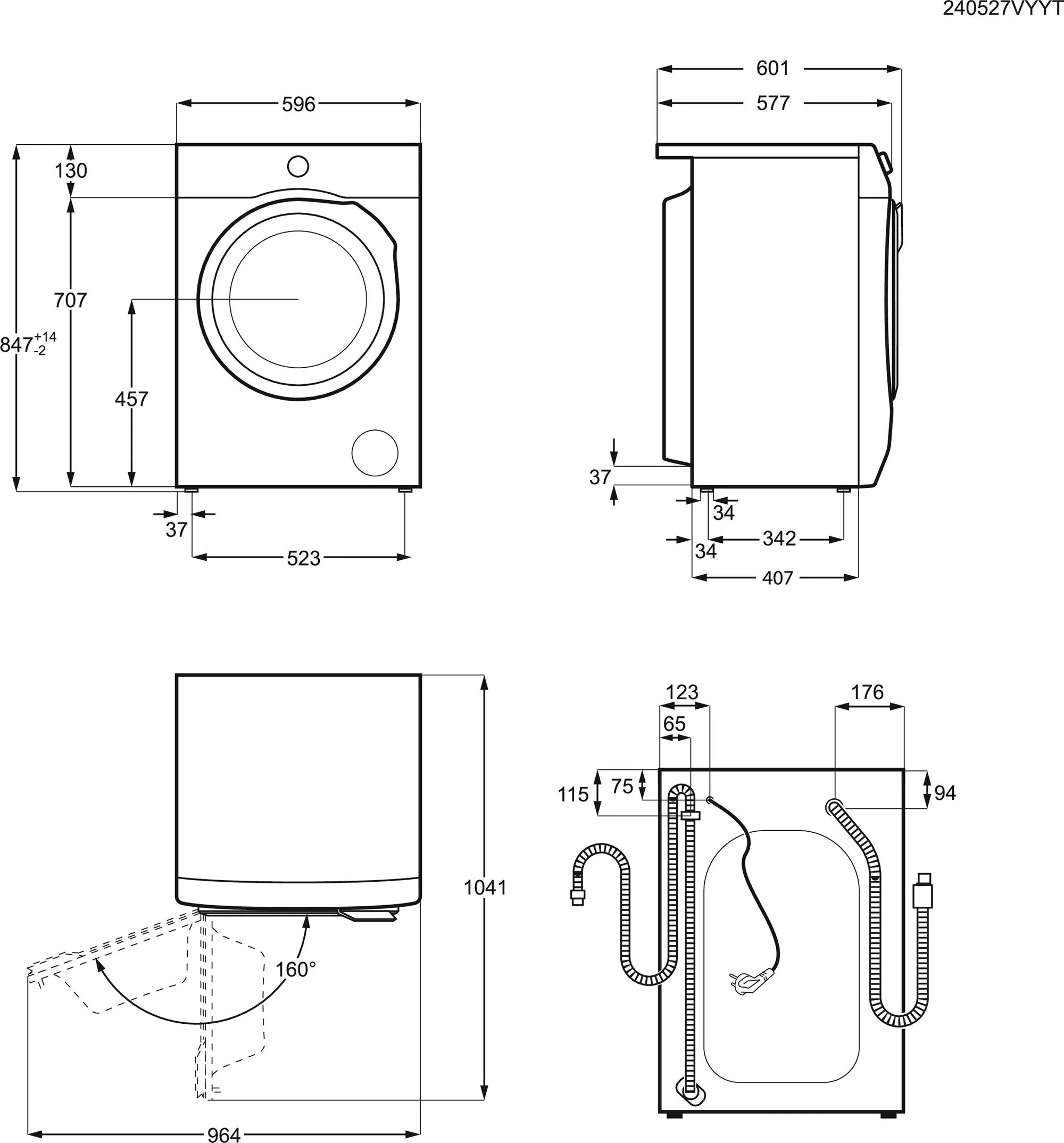 AEG LFR62844B 8kg 1400 Spin Washing Machine - White