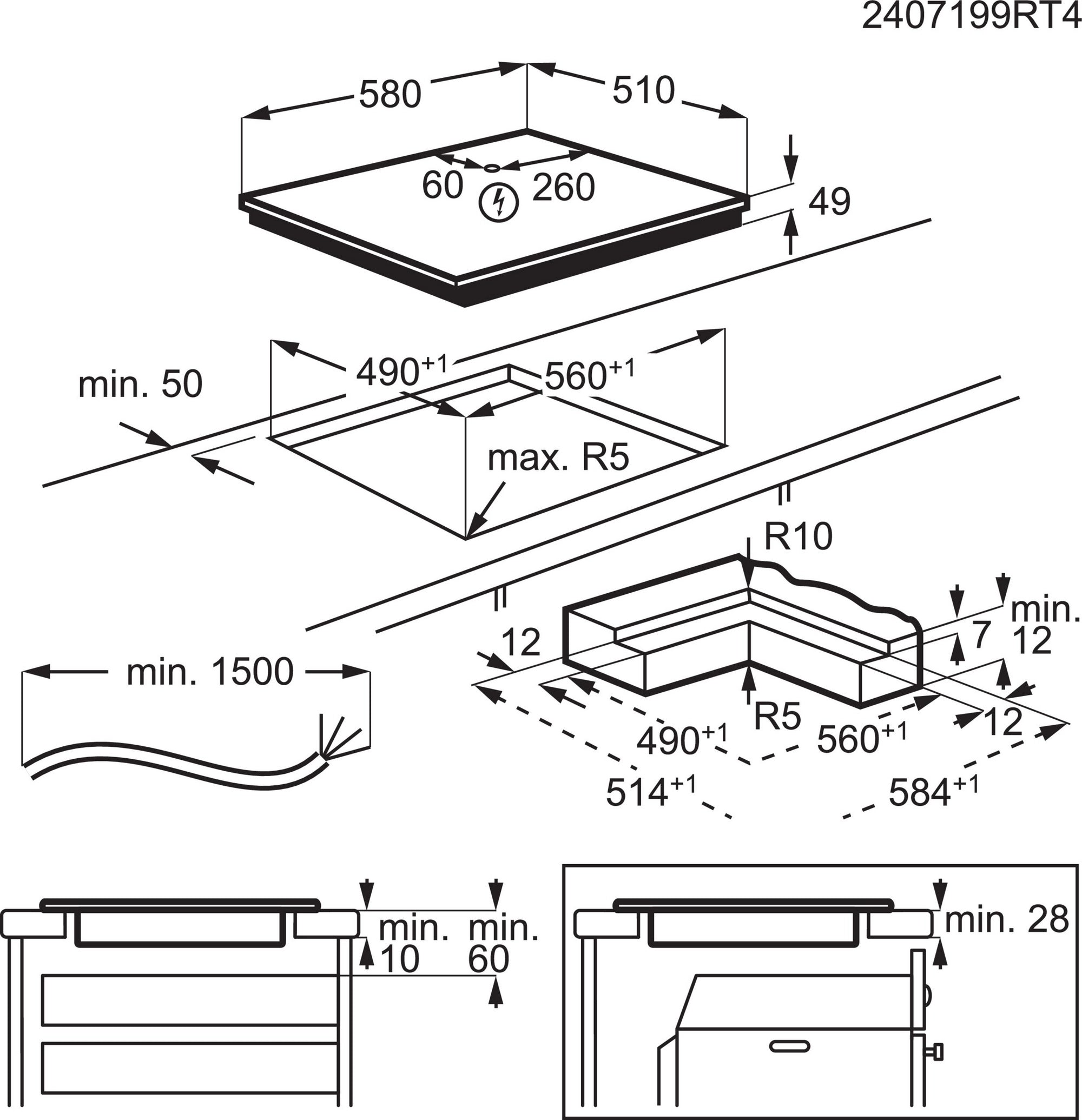 AEG SO64IA0SCB 58cm Induction Hob