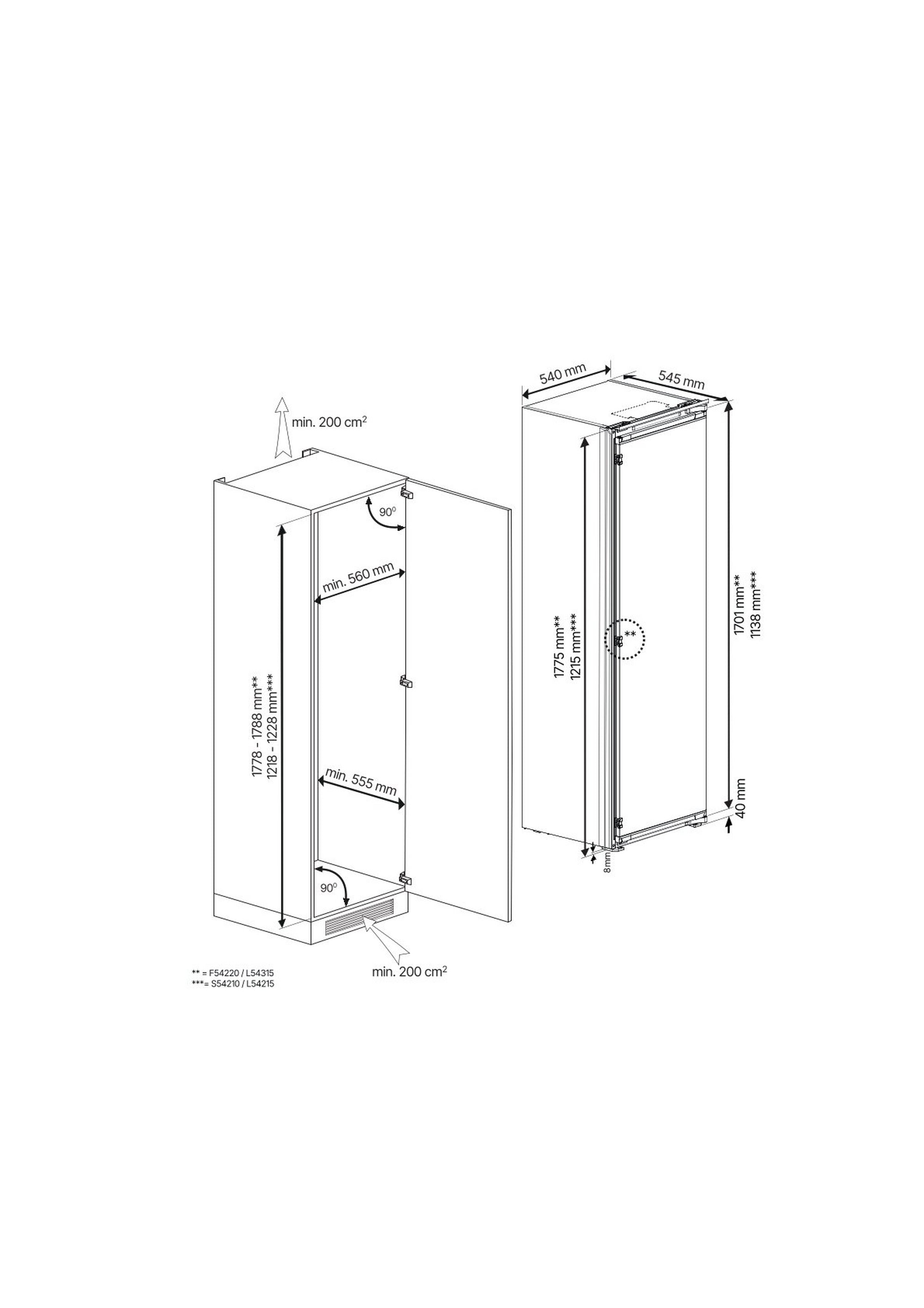 Blomberg FNT4454I 54cm Integrated Frost Free Freezer - White