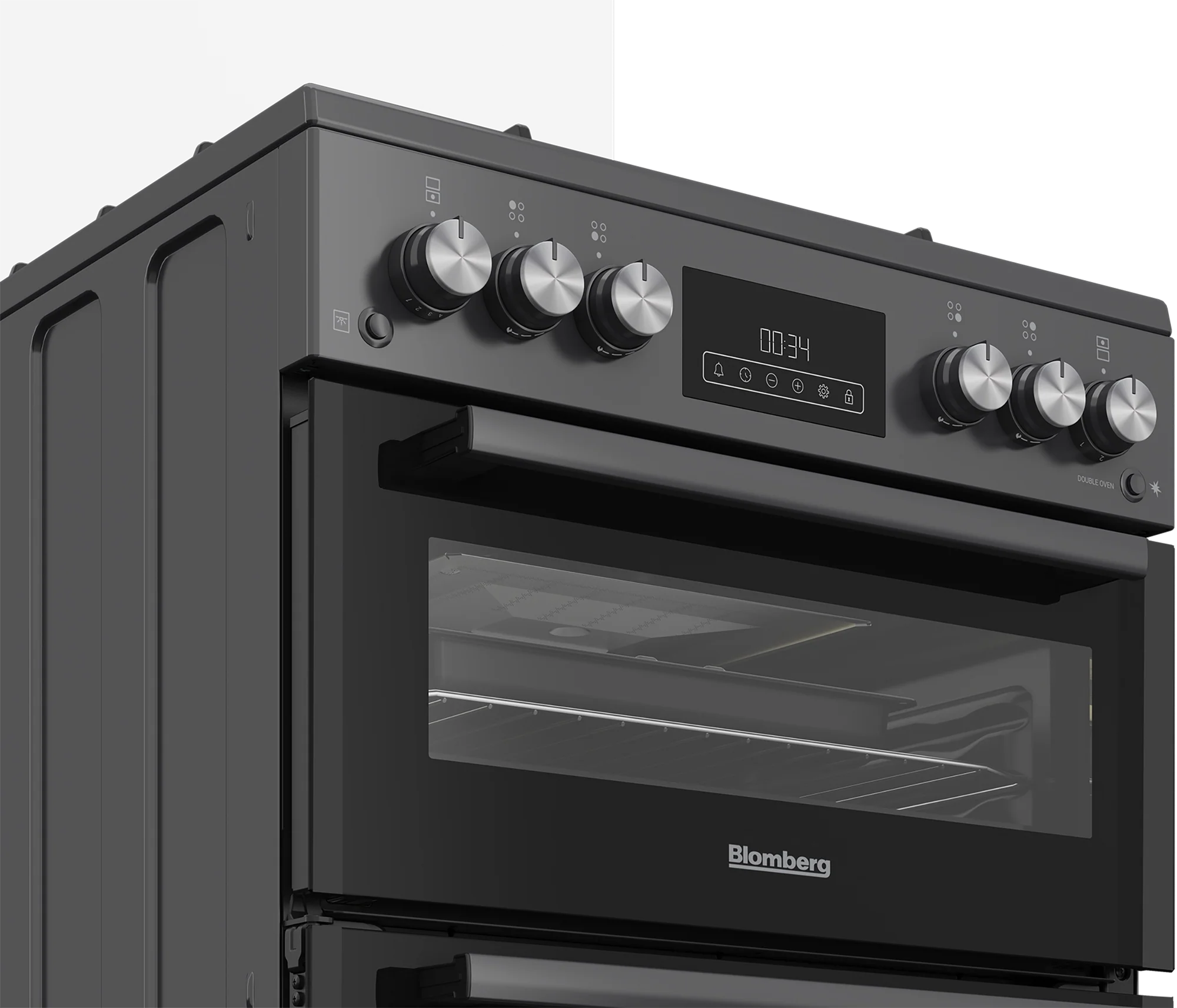 Blomberg GGRN655N 60cm Double Oven Gas Cooker with Gas Hob - Anthracite