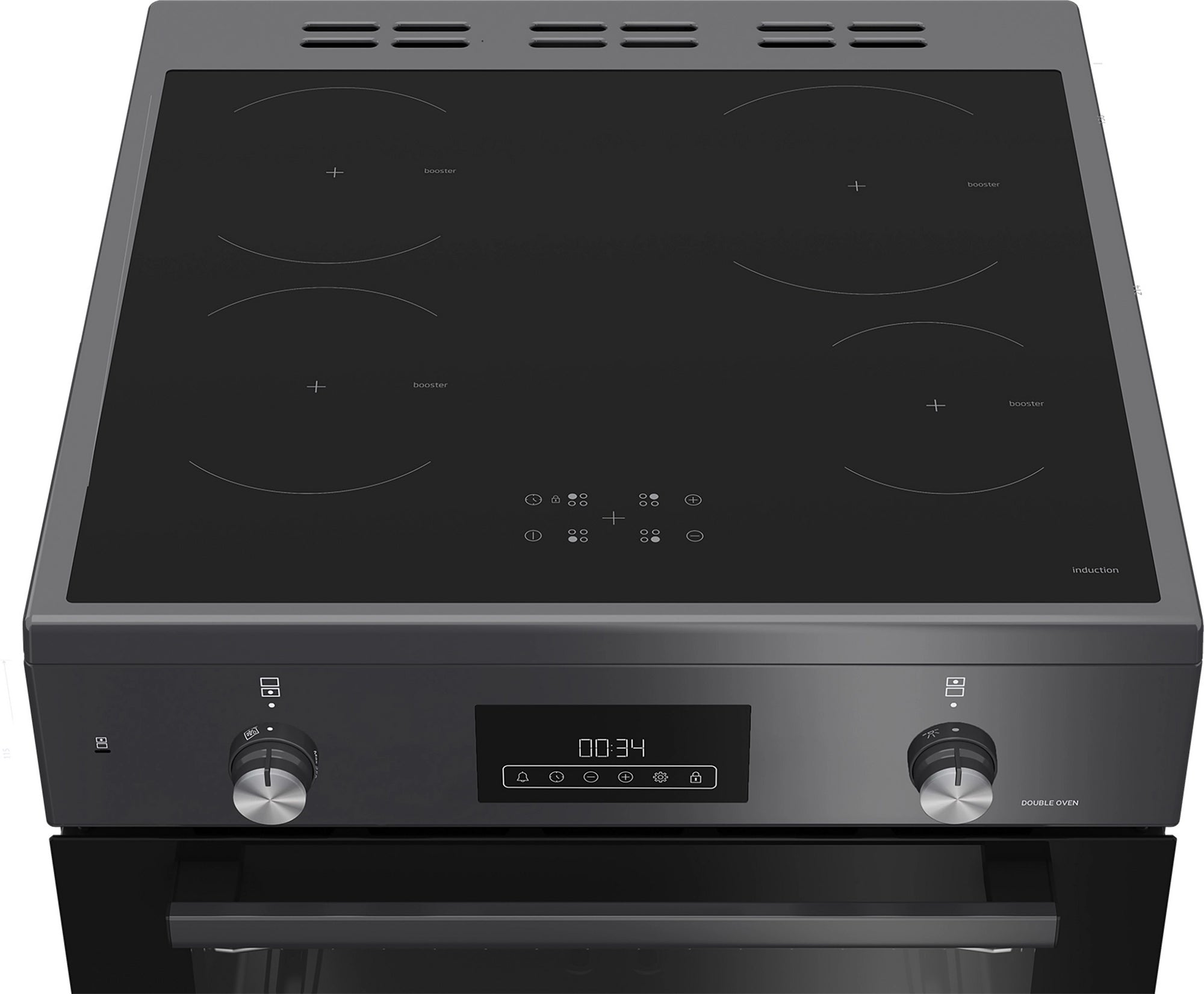 Blomberg HIRN651N 60cm Double Oven Electric Cooker with Induction Hob - Anthracite