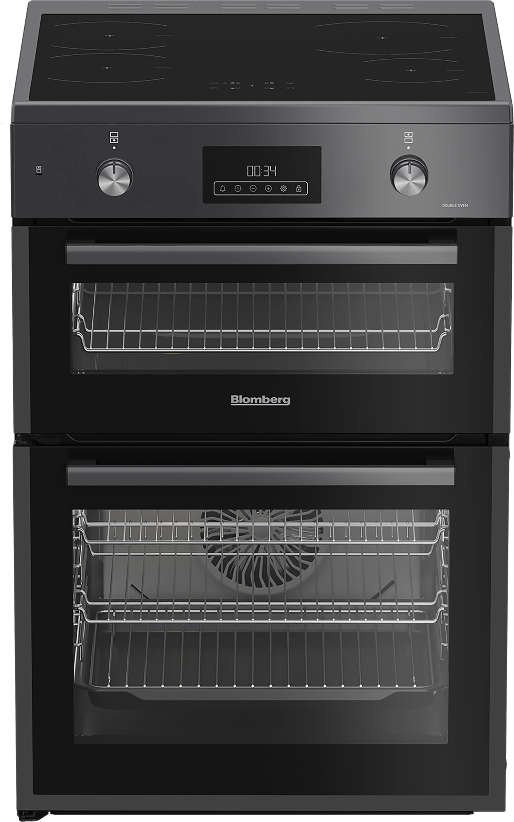 Blomberg HIRN651N 60cm Double Oven Electric Cooker with Induction Hob - Anthracite