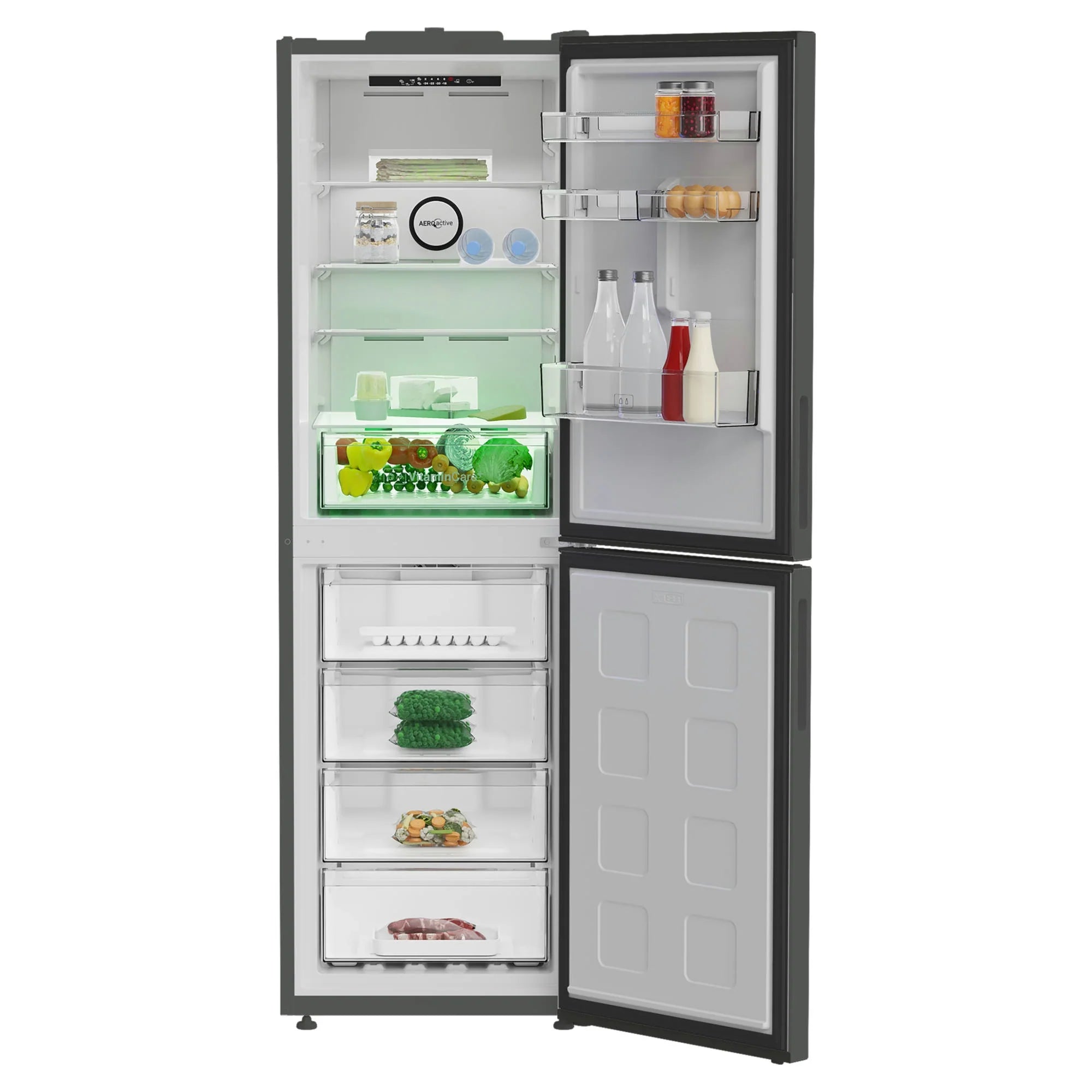Blomberg VitaminCare+ KND24692VG 59.7cm 50/50 Total No Frost AeroActive Fridge Freezer - Graphite