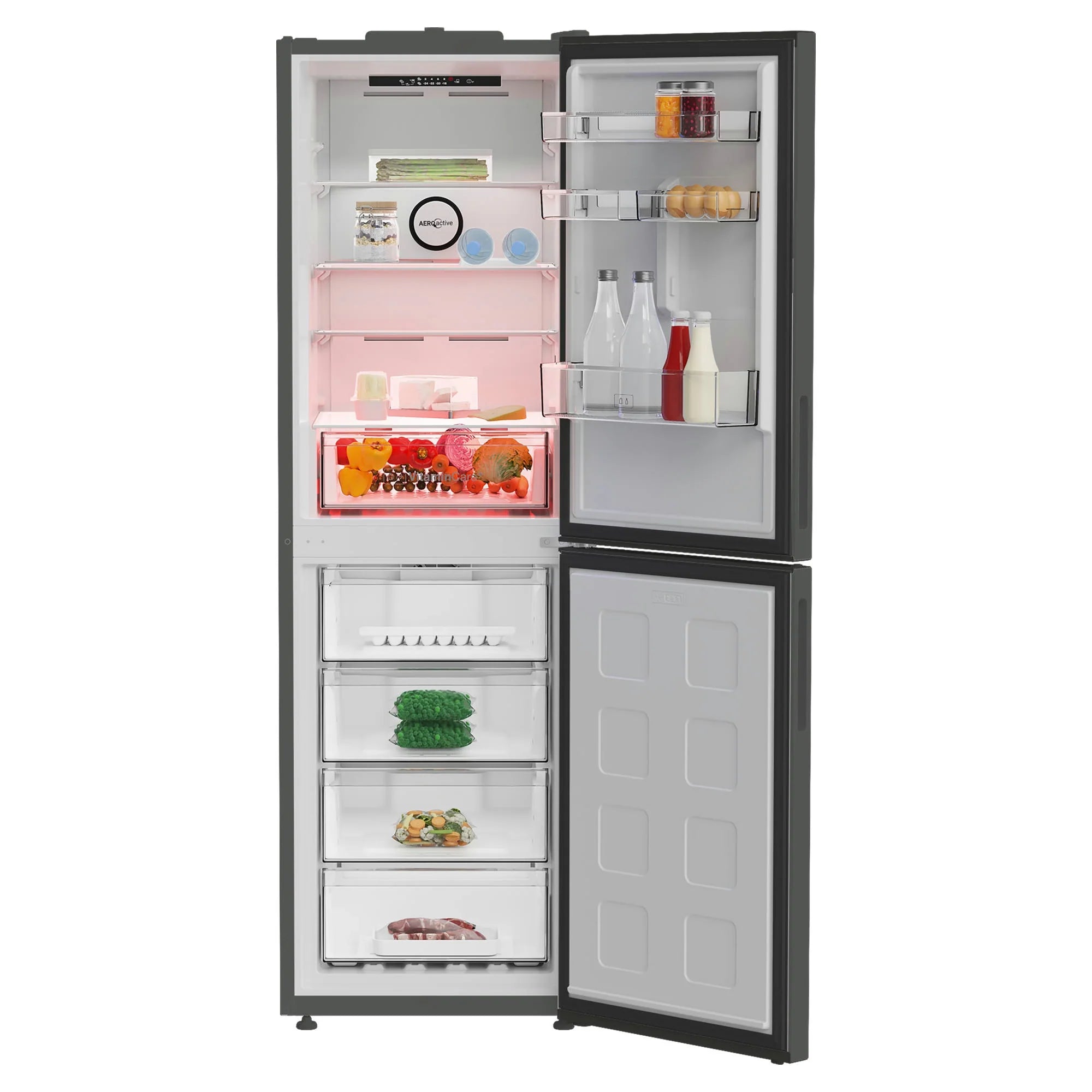 Blomberg VitaminCare+ KND24692VG 59.7cm 50/50 Total No Frost AeroActive Fridge Freezer - Graphite