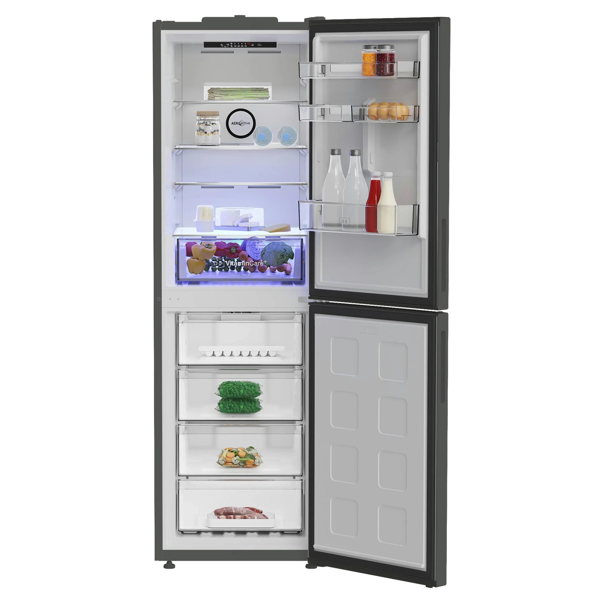 Blomberg VitaminCare+ KND24692VG 59.7cm 50/50 Total No Frost AeroActive Fridge Freezer - Graphite