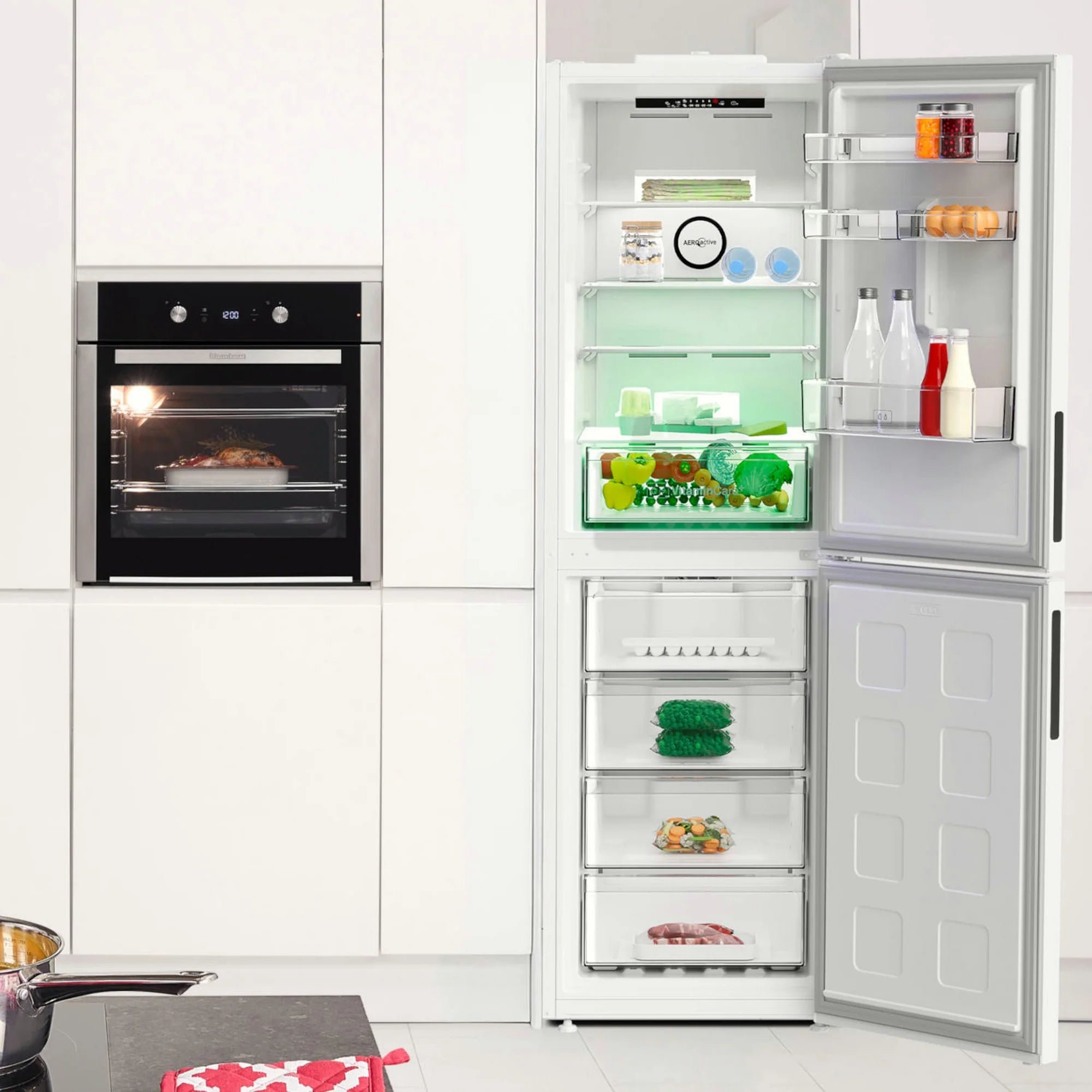 Blomberg VitaminCare+ KND24692V 59.7cm 50/50 Total No Frost Combi Fridge Freezer - White