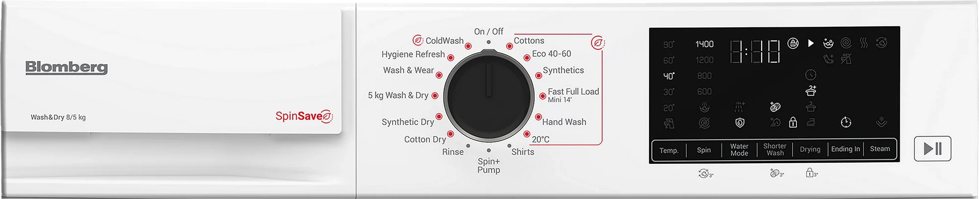 Blomberg LRF854311W 8kg/5kg 1400 Spin RecycledTub Washer Dryer - White