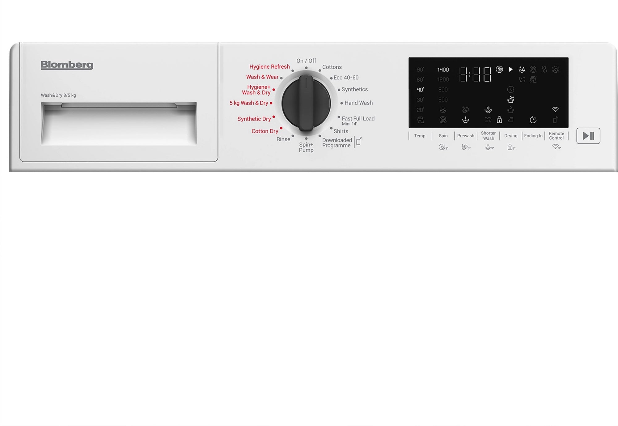 Blomberg LRI1854110 8kg/5kg 1400 Spin RecycledTub Integrated Washer Dryer - White