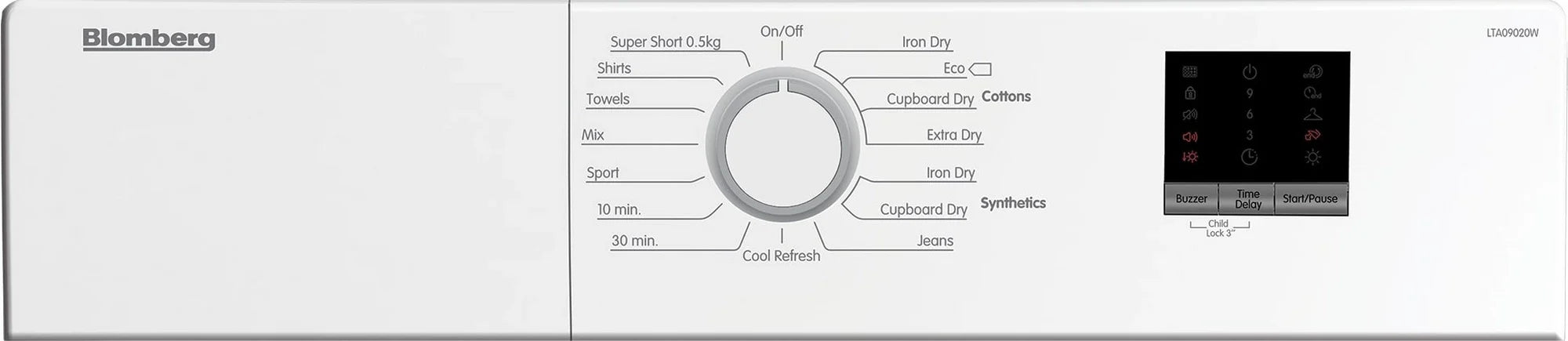 Blomberg LTA09020W 9kg Vented Tumble Dryer - White