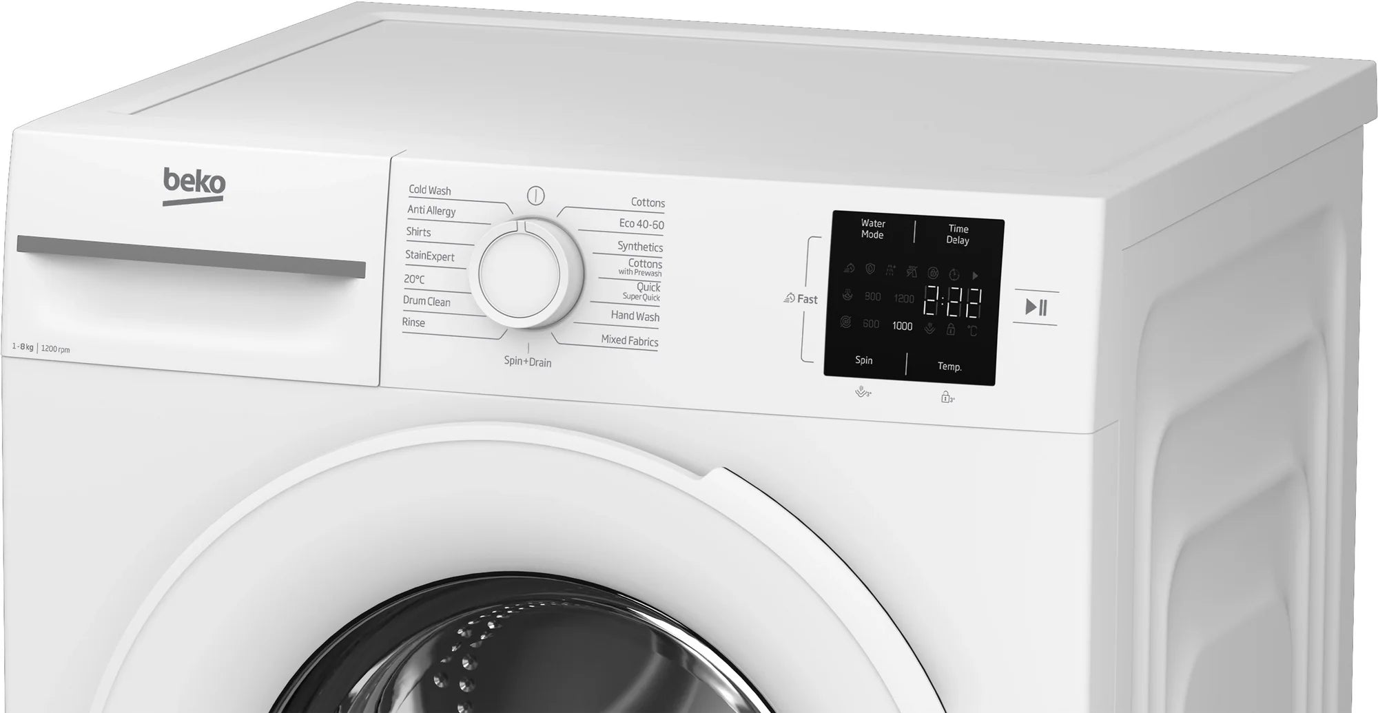 Beko BMN3WT3821W 8kg 1200 Spin RecycledTub Washing Machine - White