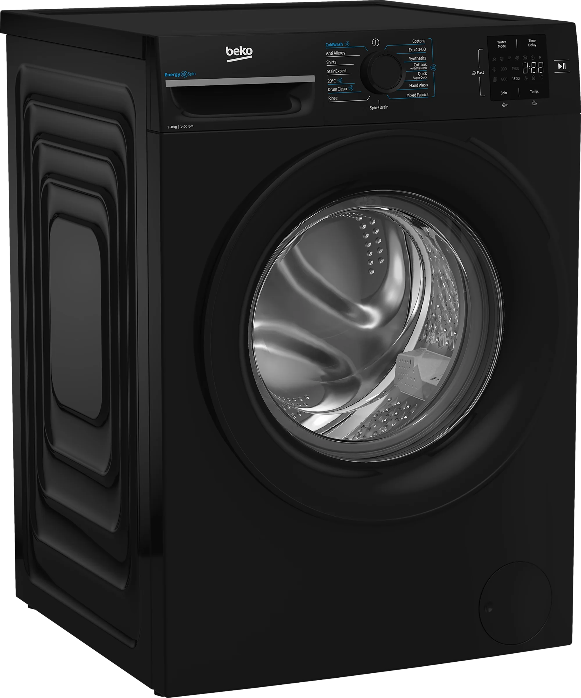 Beko BMN3WT3841B 8kg 1400 Spin EnergySpin Washing Machine - Black