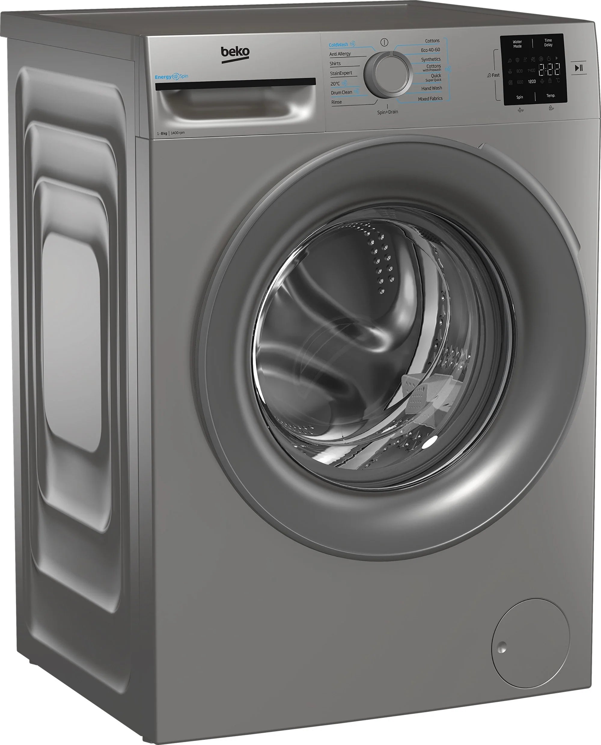Beko BMN3WT3841S 8kg 1400 Spin EnergySpin Washing Machine - Silver