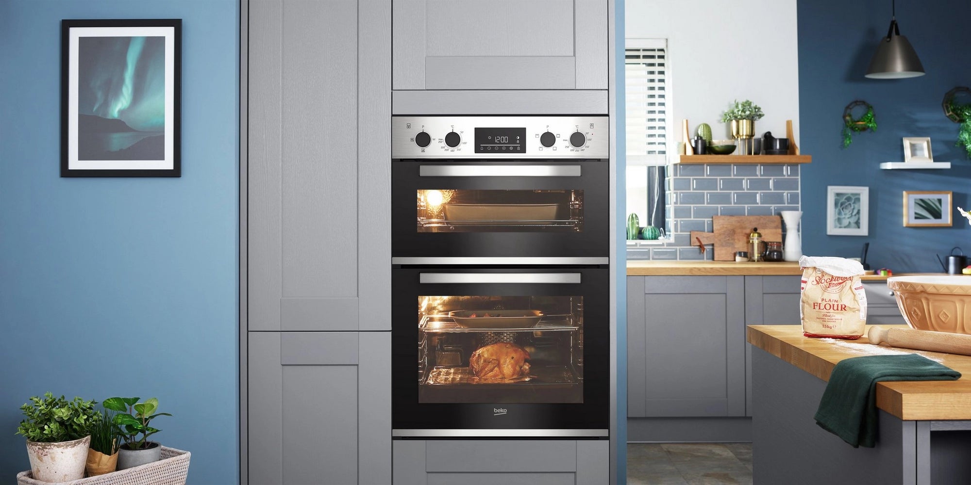 Beko CDFY22309X 60cm Built In High Specification RecycledNet Double Oven - Stainless Steel