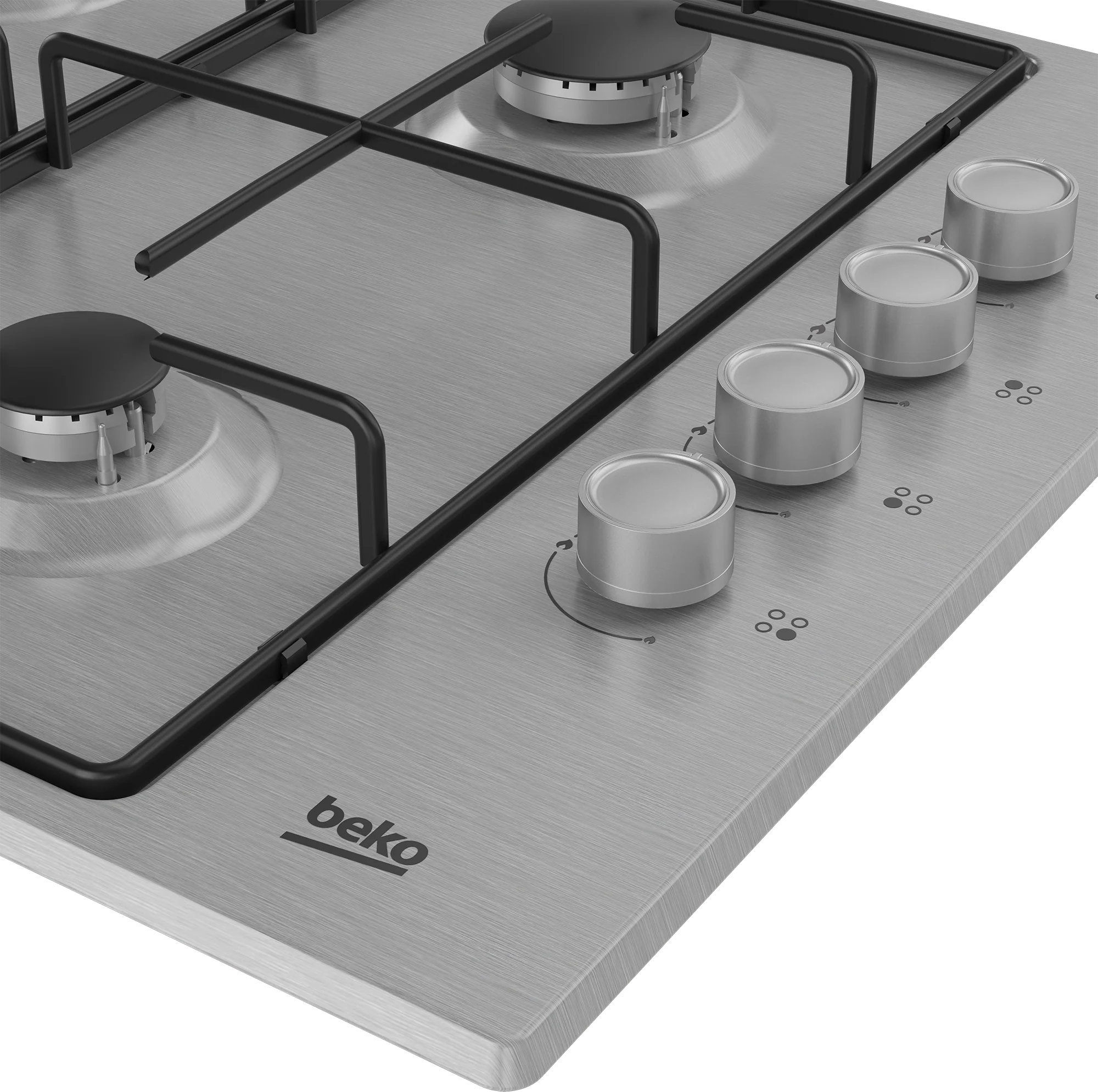Beko CIHYG21SX 61cm 4 Burner Gas Hob - Stainless Steel