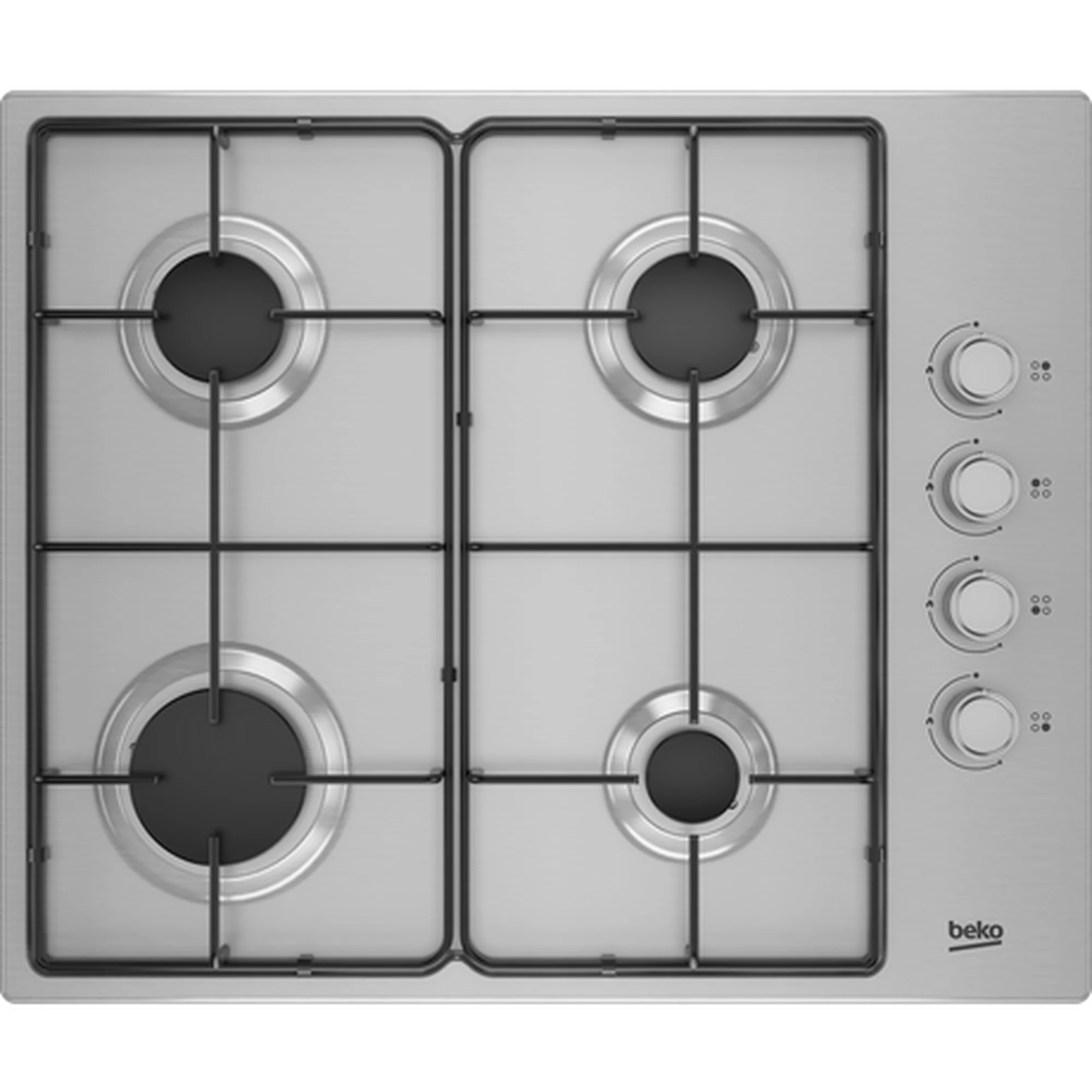 Beko CIHYG21SX 61cm 4 Burner Gas Hob - Stainless Steel