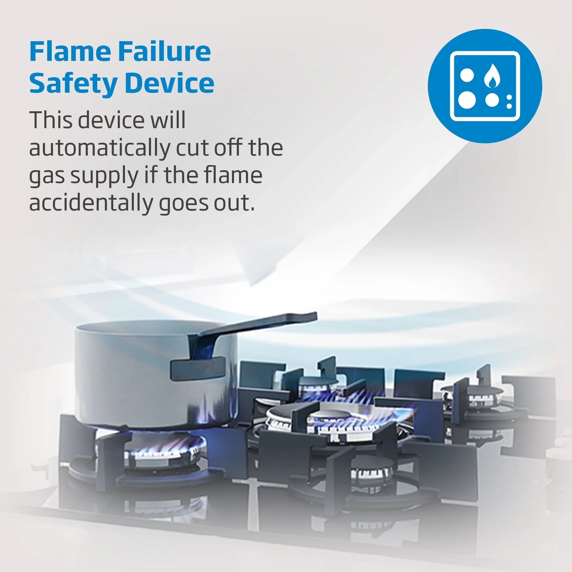 Beko CIHYG32SXE 75cm 5 Burner Gas Hob - Stainless Steel