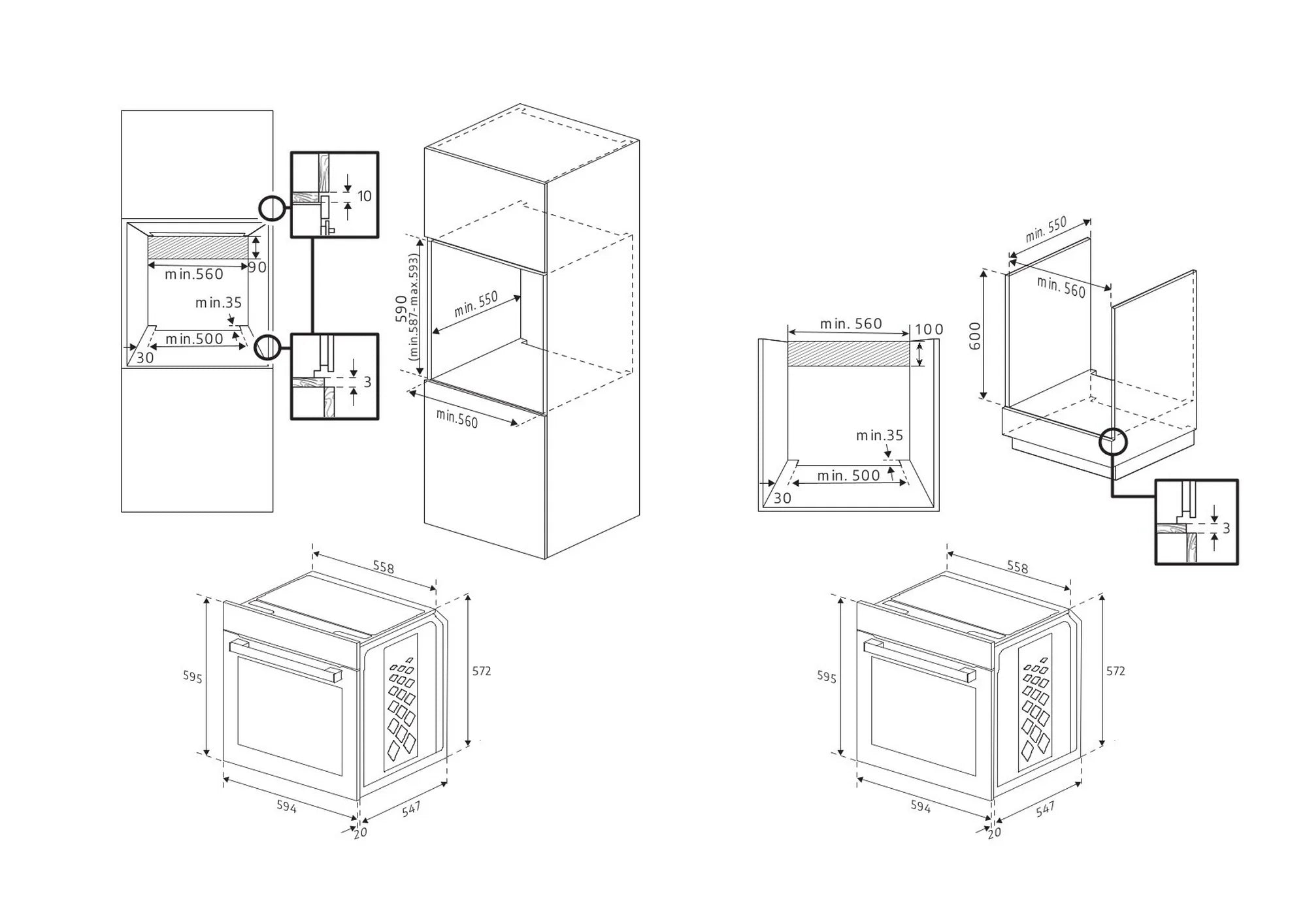 Beko AeroPerfect CIMY92XP 59.4cm Pyrolytic Built In Electric Single Oven - Stainless Steel