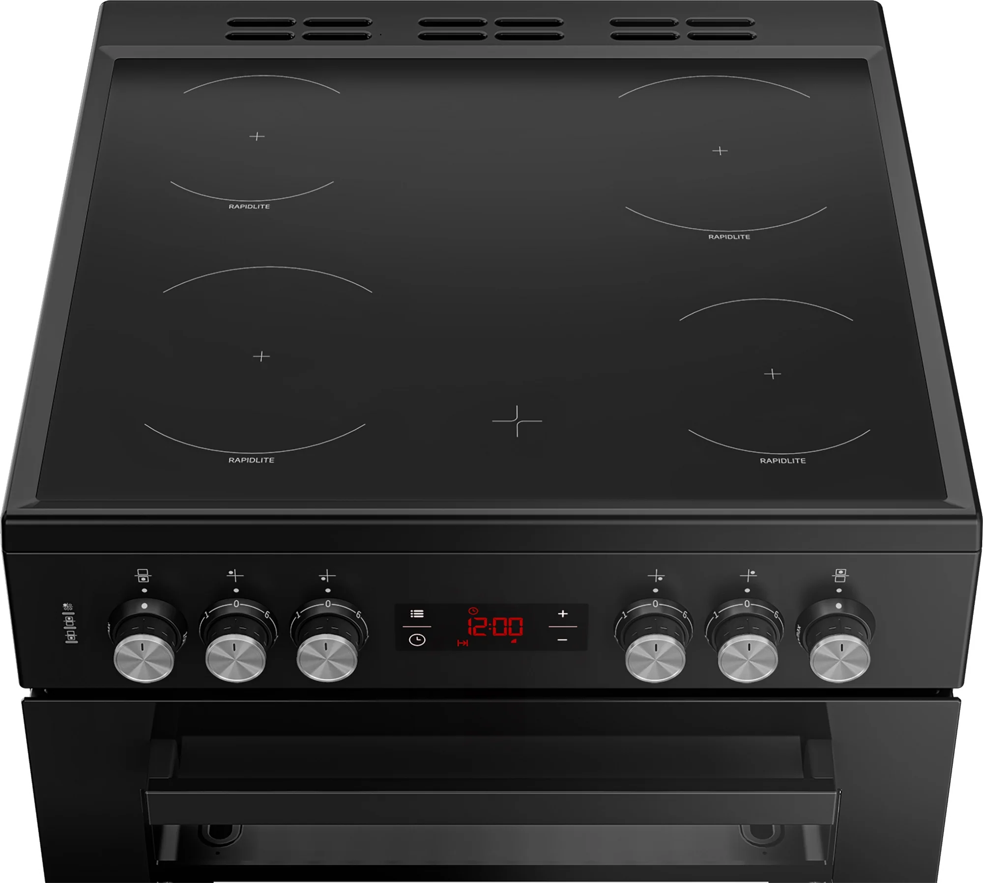 Beko EDC634K 60cm Double Oven Electric Cooker with Ceramic Hob - Black