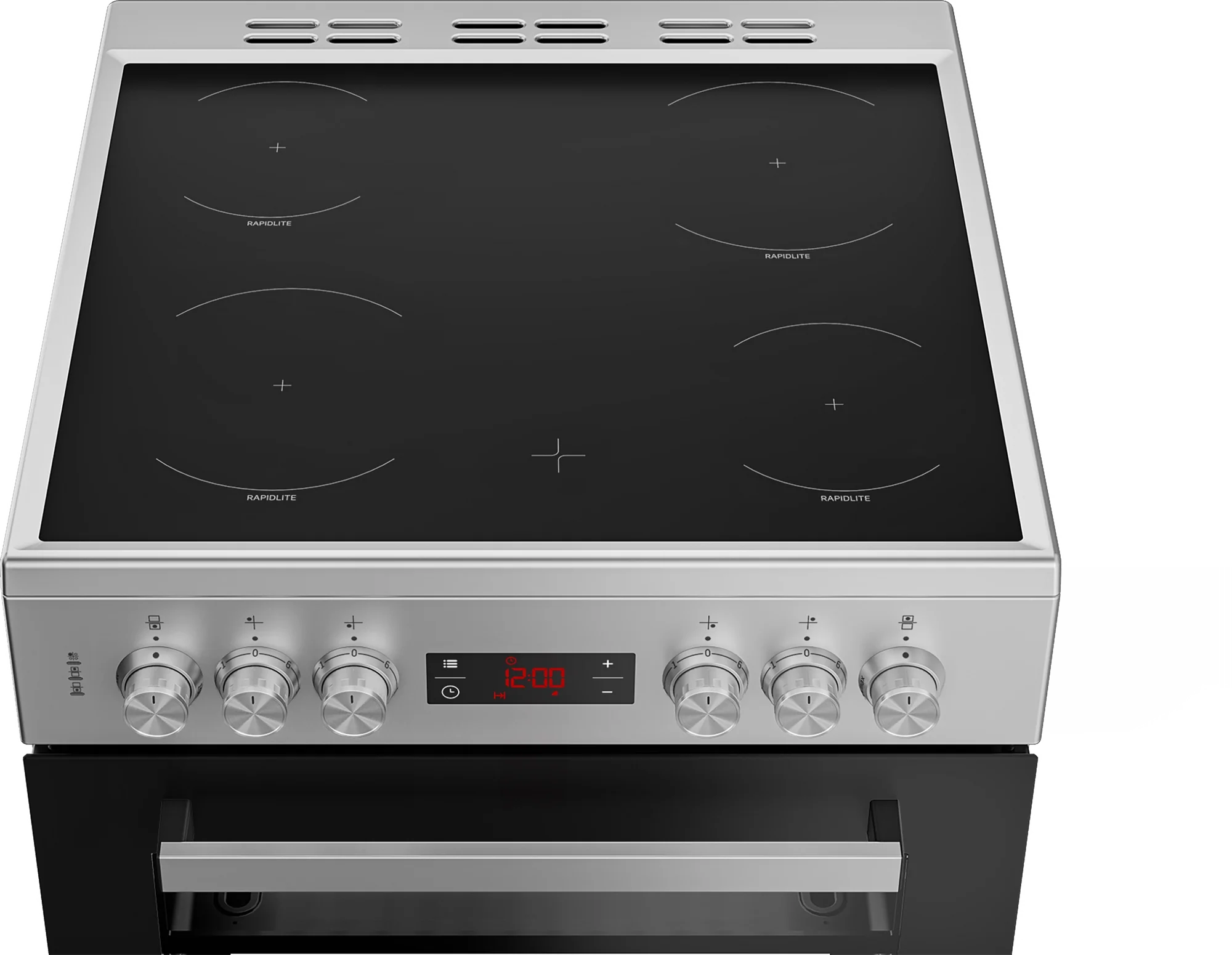Beko EDC634S 60cm Double Oven Electric Cooker with Ceramic Hob - Silver