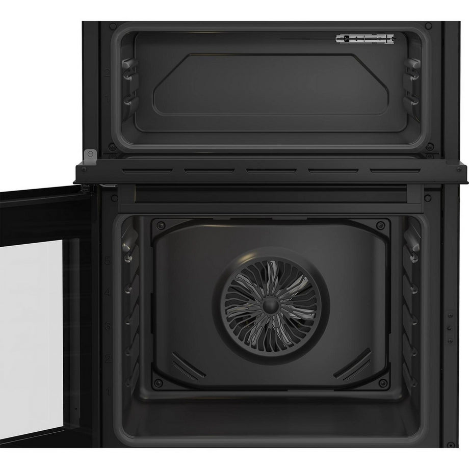 Beko EDC6731K 60cm Double Oven Electric Cooker with Vitroceramic Hob - Black