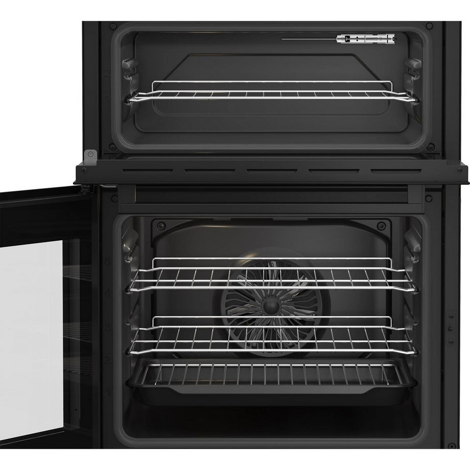 Beko EDC6731K 60cm Double Oven Electric Cooker with Vitroceramic Hob - Black