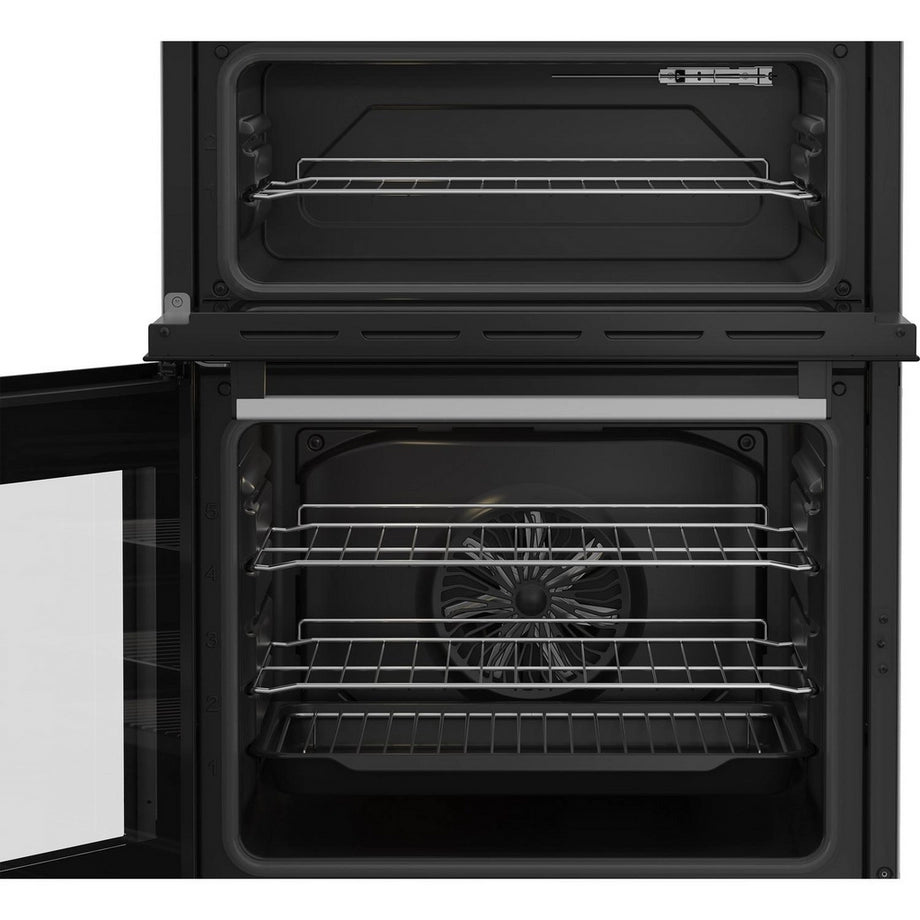 Beko EDC6731W 60cm Double Oven Electric Cooker with Vitroceramic Hob - White