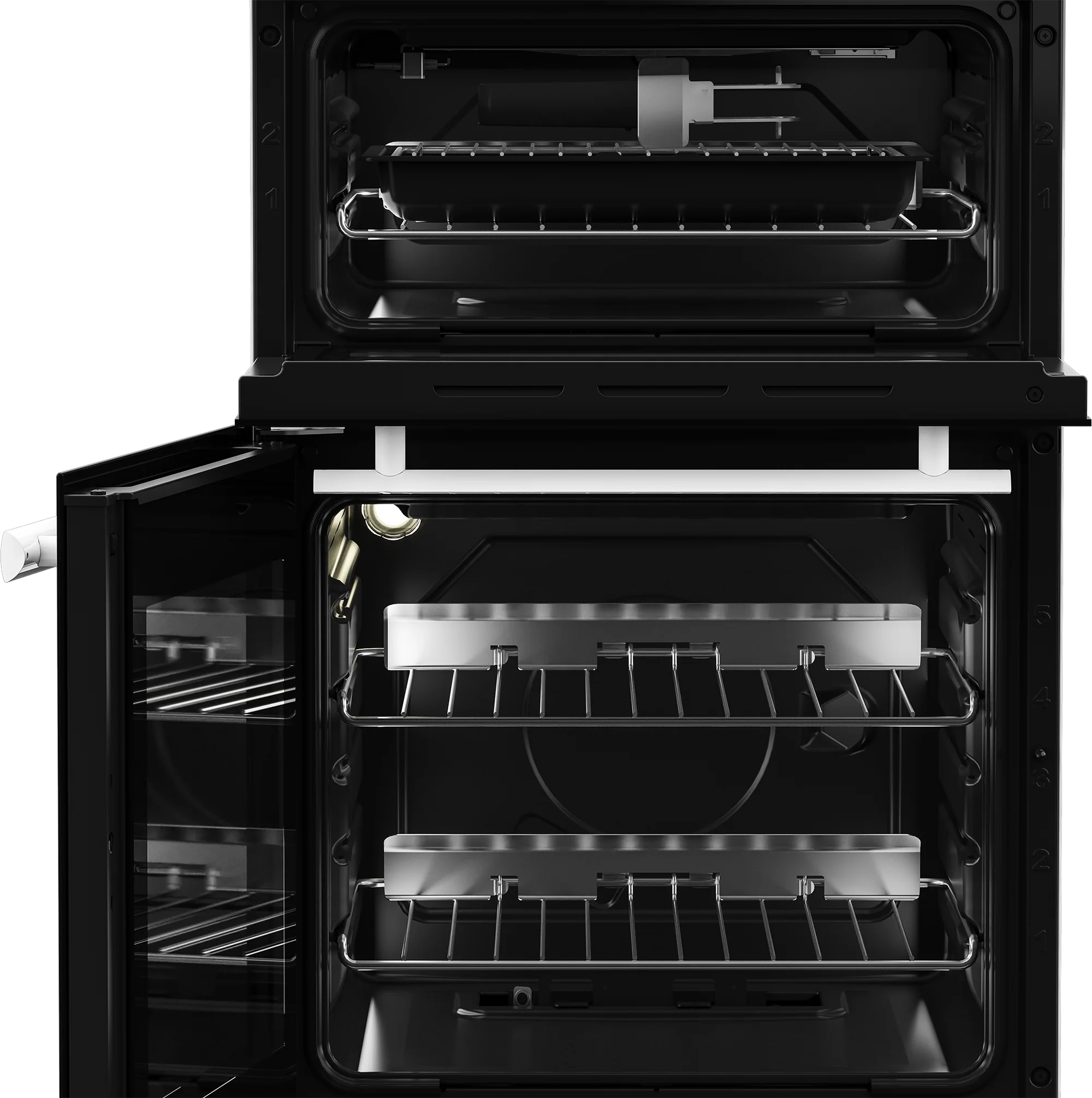 Beko EDG507W 50cm Twin Cavity Gas Cooker with Gas Hob & Glass Lid - White