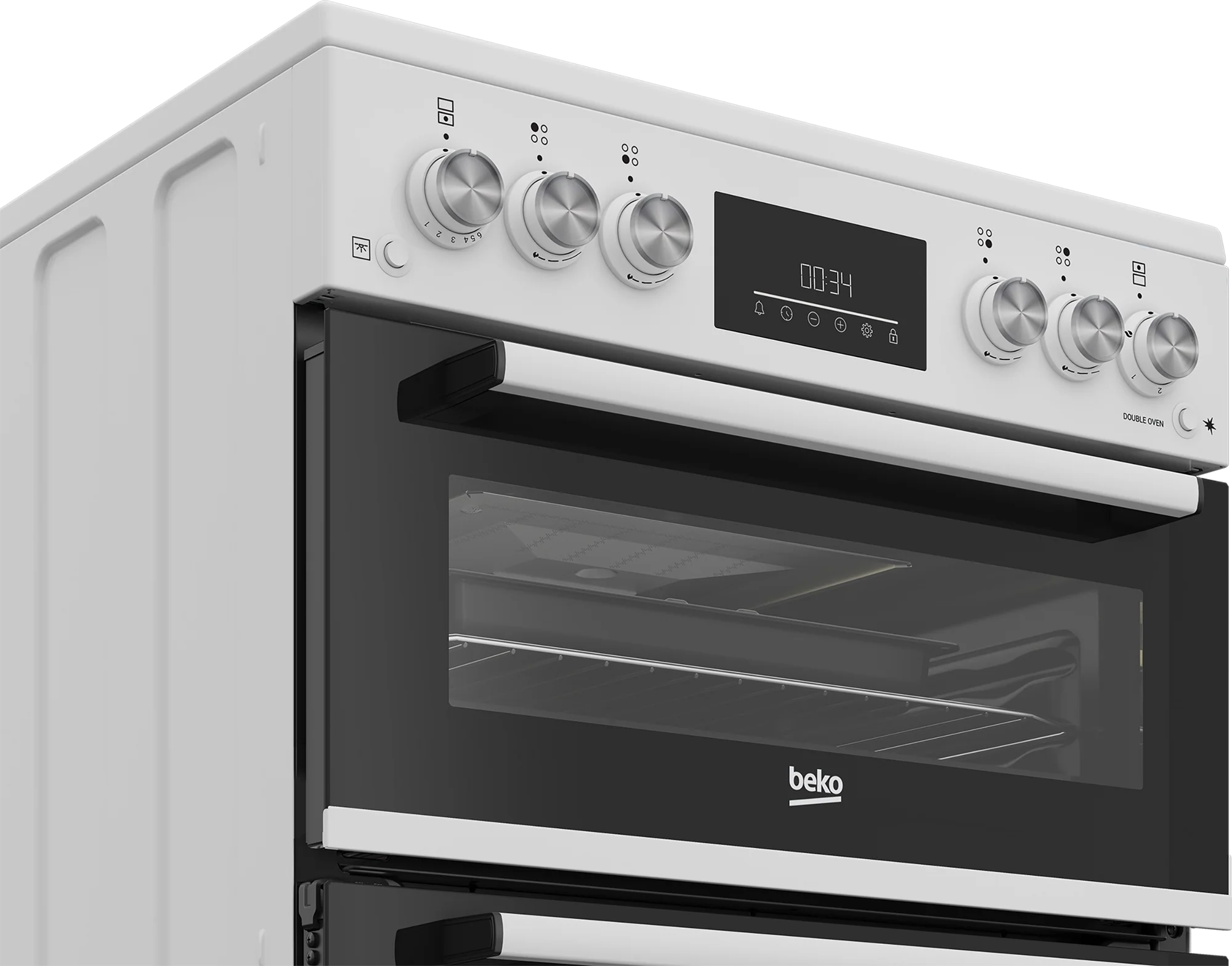 Beko EDG6231W 60cm Double Oven Gas Cooker with Gas Hob - White