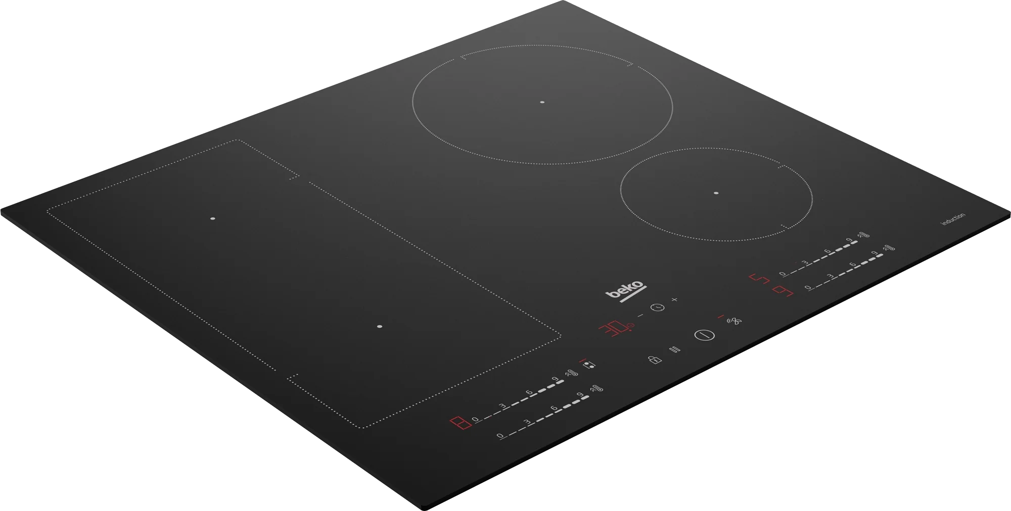 Beko HIIP64530UFT 59cm 4 Zone Induction Hob - Black