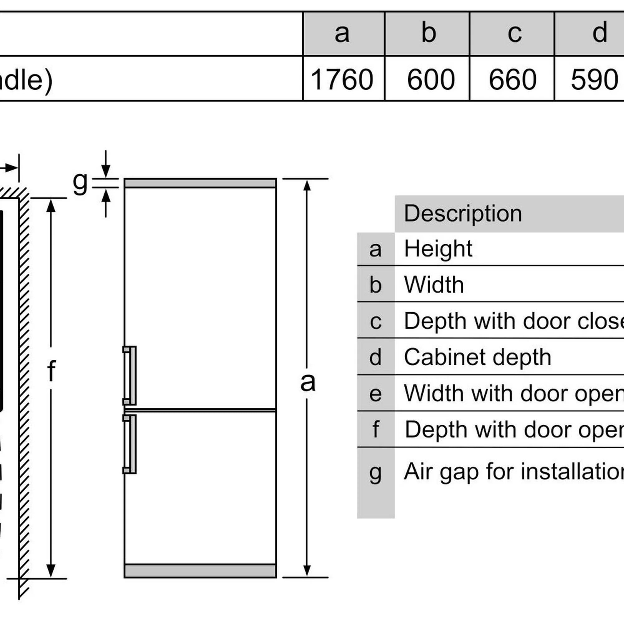Bosch KGN34NWEAG 60cm 50/50 Frost Free Fridge Freezer - White