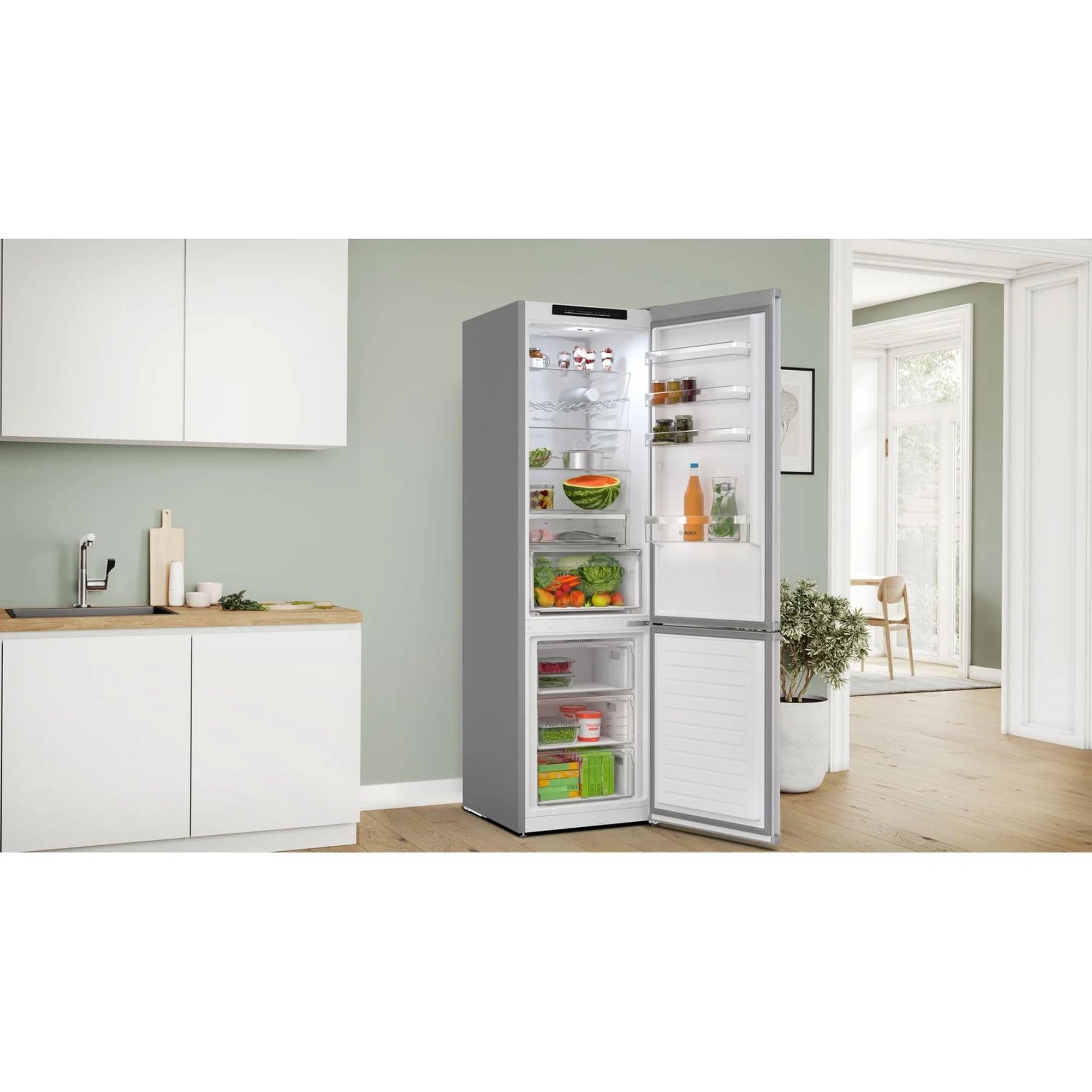 Bosch KGN392LAGG 60cm 60/40 Total No Frost Fridge Freezer - Stainless Steel Look