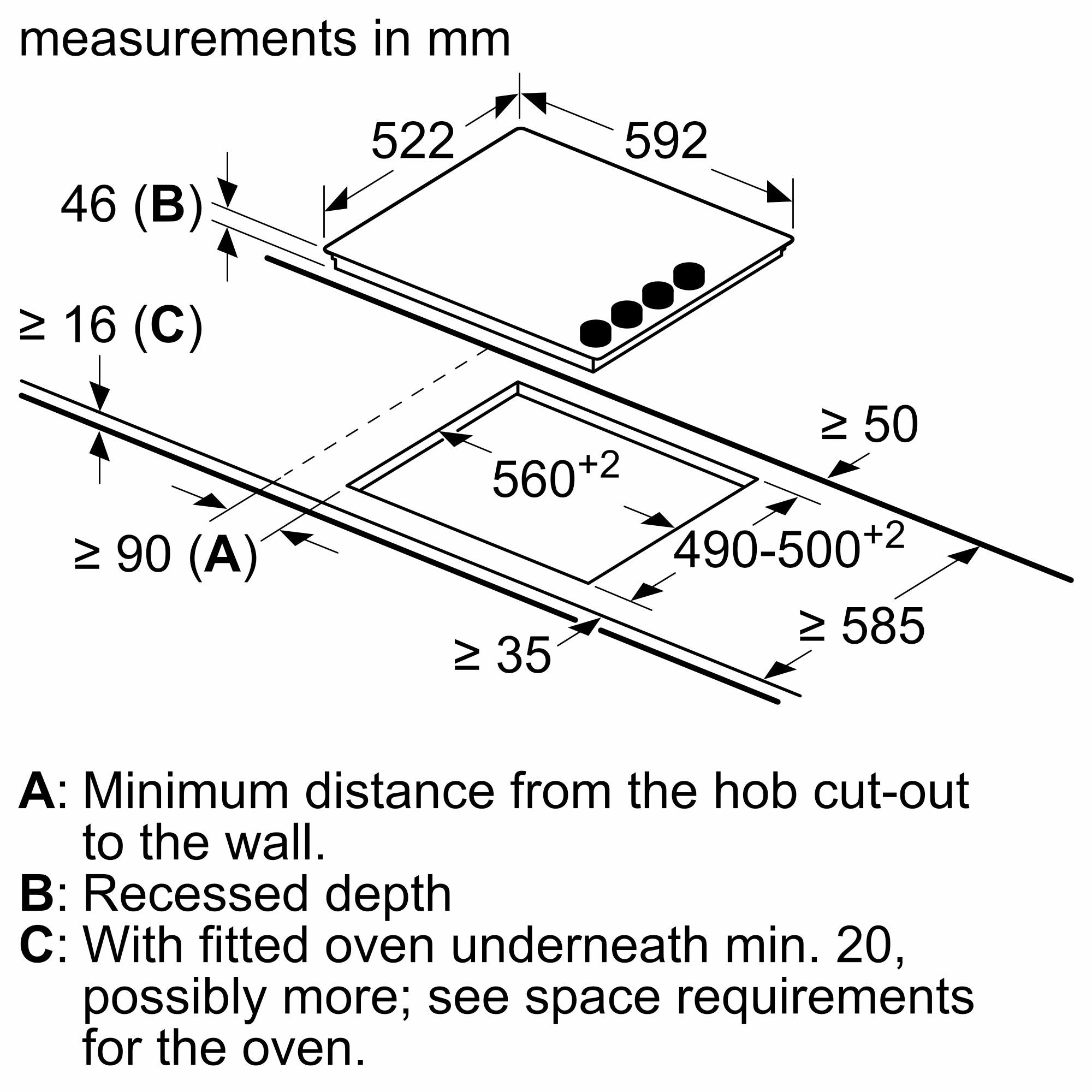Bosch PKE611CA3E 59.2cm Ceramic Hob - Black