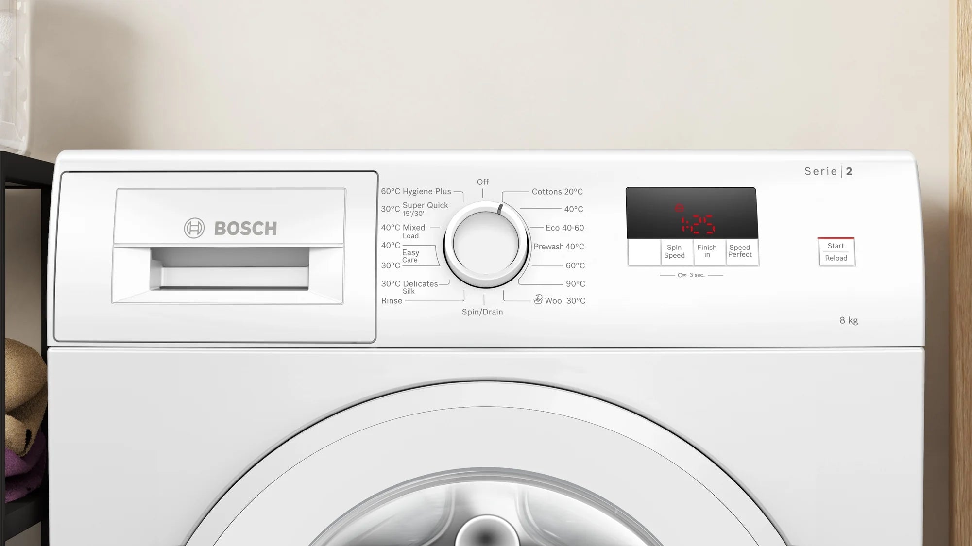 Bosch WGE03408GB 8kg 1400 Spin Washing Machine - White