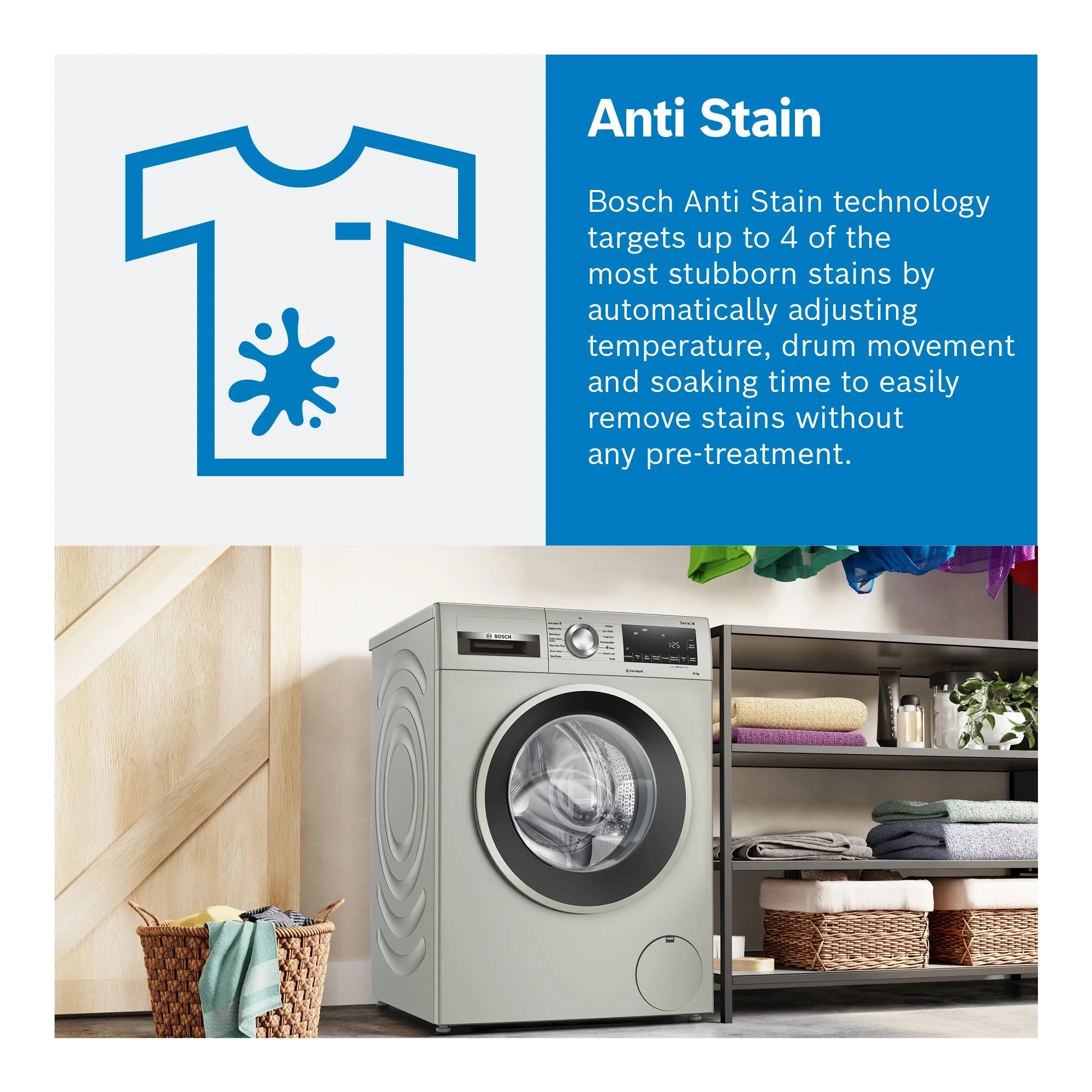 Bosch WGG254F0GB 10kg 1400 Spin Washing Machine with Automatic dosing - White