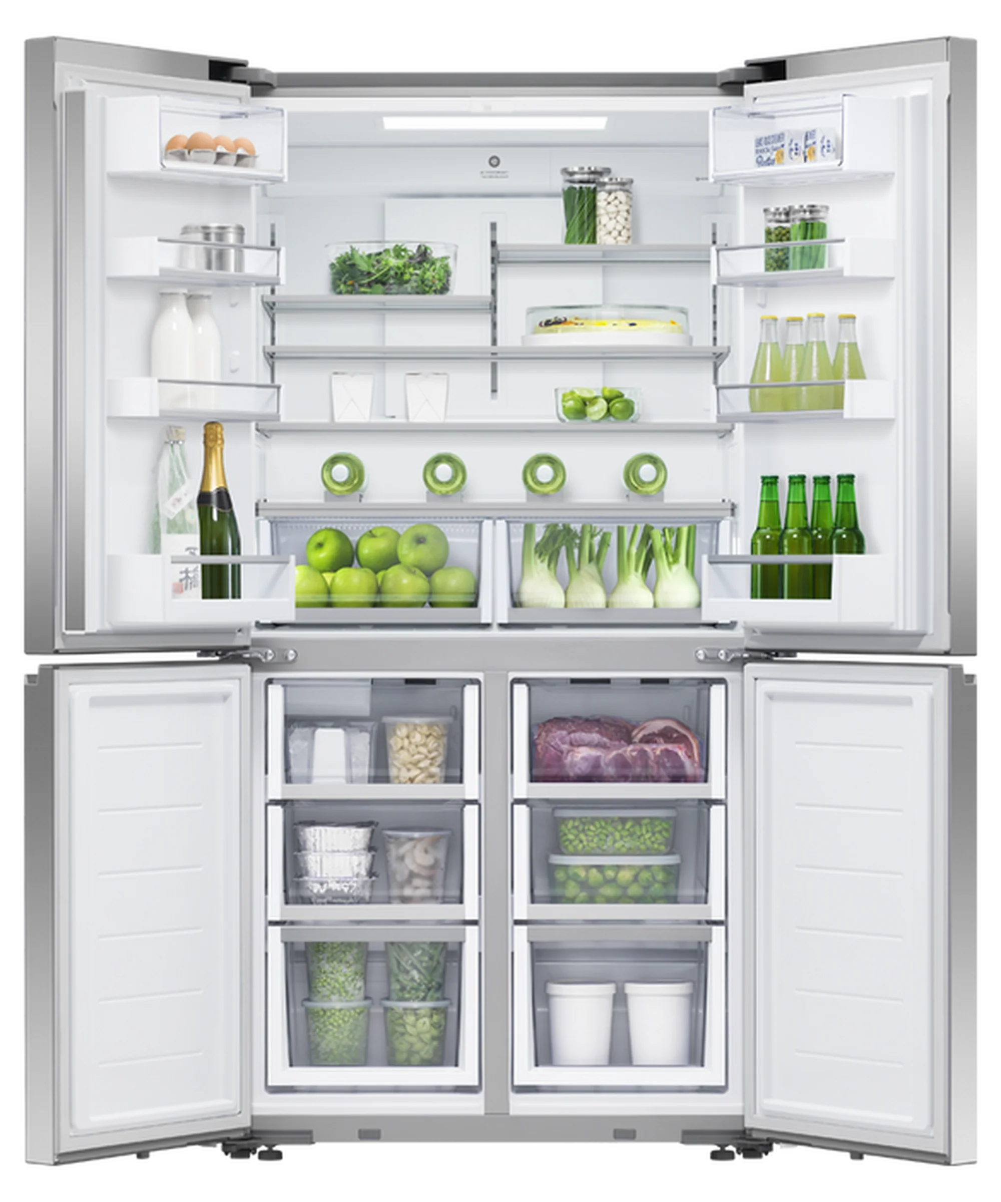 Fisher & Paykel RF605QNUVX1 90.5cm Quad Door Frost Free Fridge Freezer - Stainless Steel