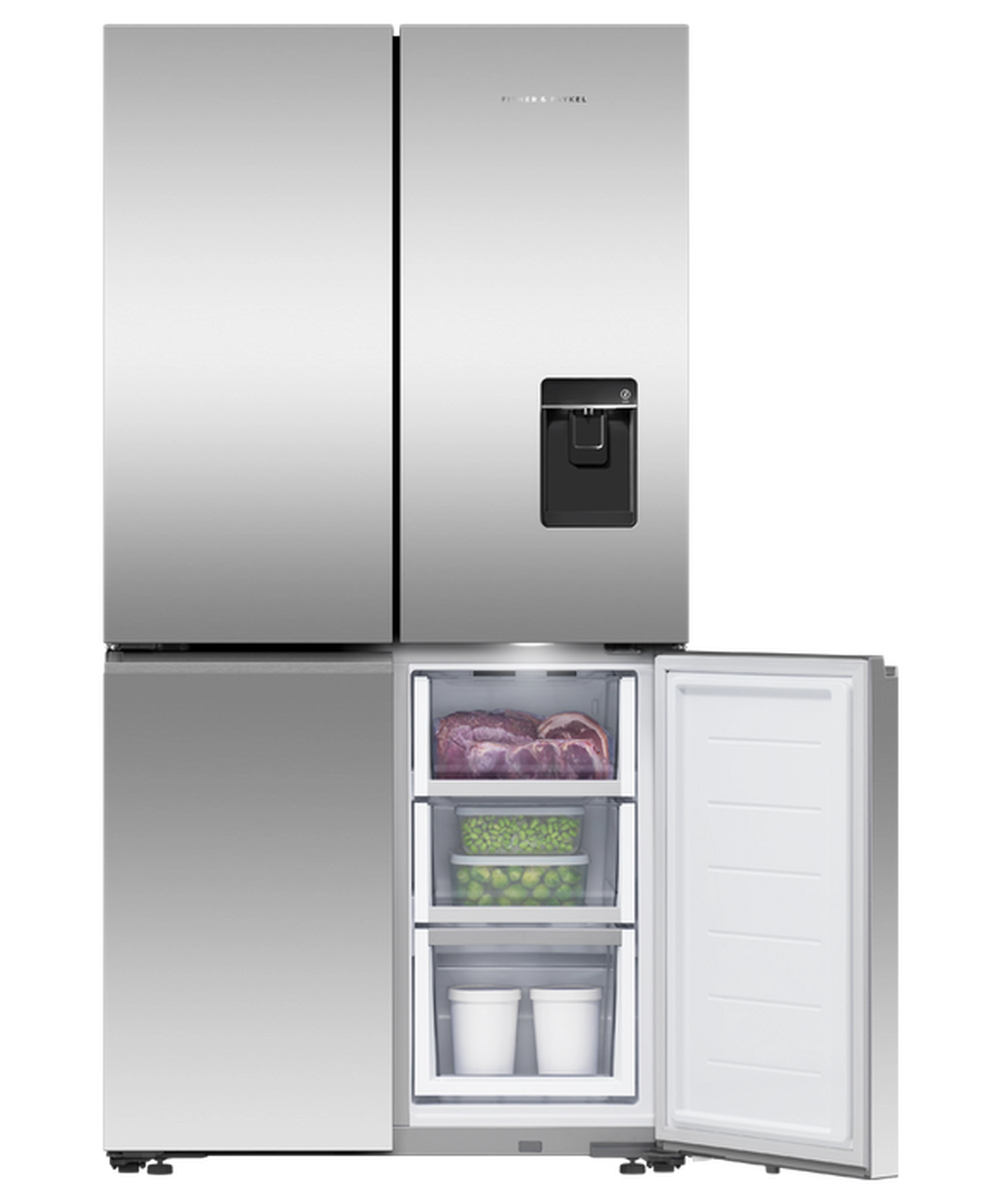 Fisher & Paykel RF605QNUVX1 90.5cm Quad Door Frost Free Fridge Freezer - Stainless Steel