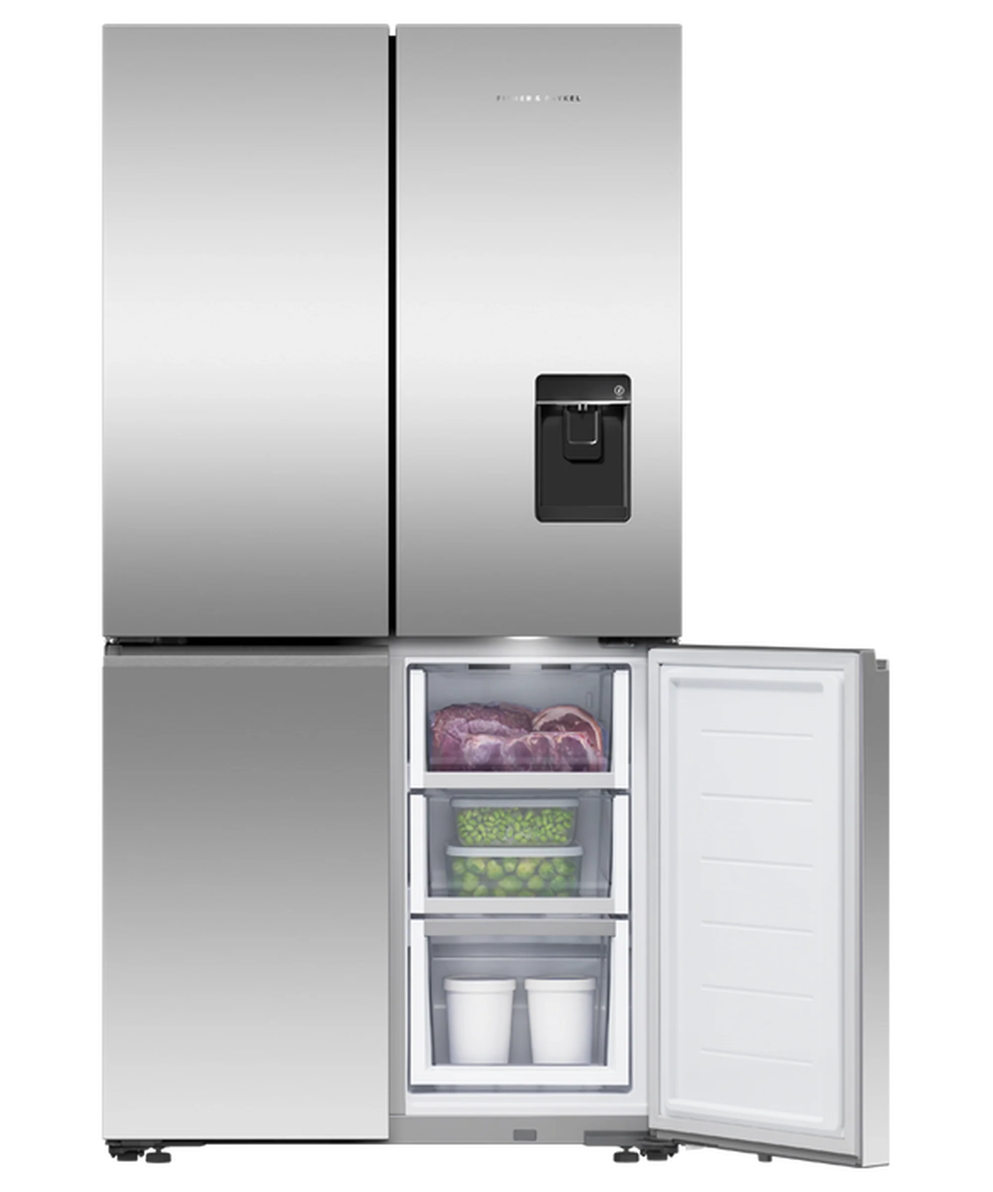 Fisher & Paykel RF605QNUVX1 90.5cm Quad Door Frost Free Fridge Freezer - Stainless Steel
