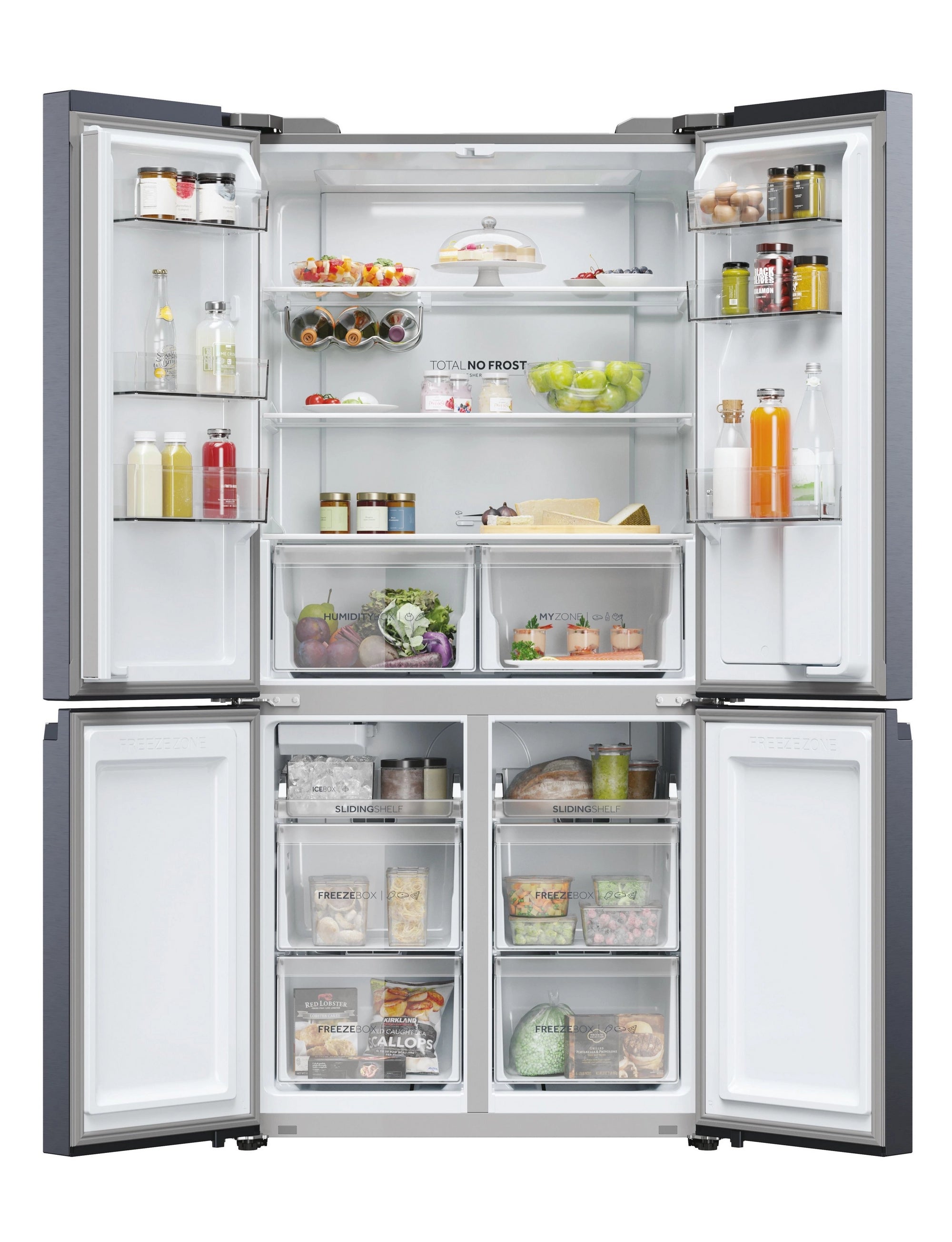 Haier HCR5919EHMB 90cm 60/40 Frost Free American Fridge Freezer - Brushed Black