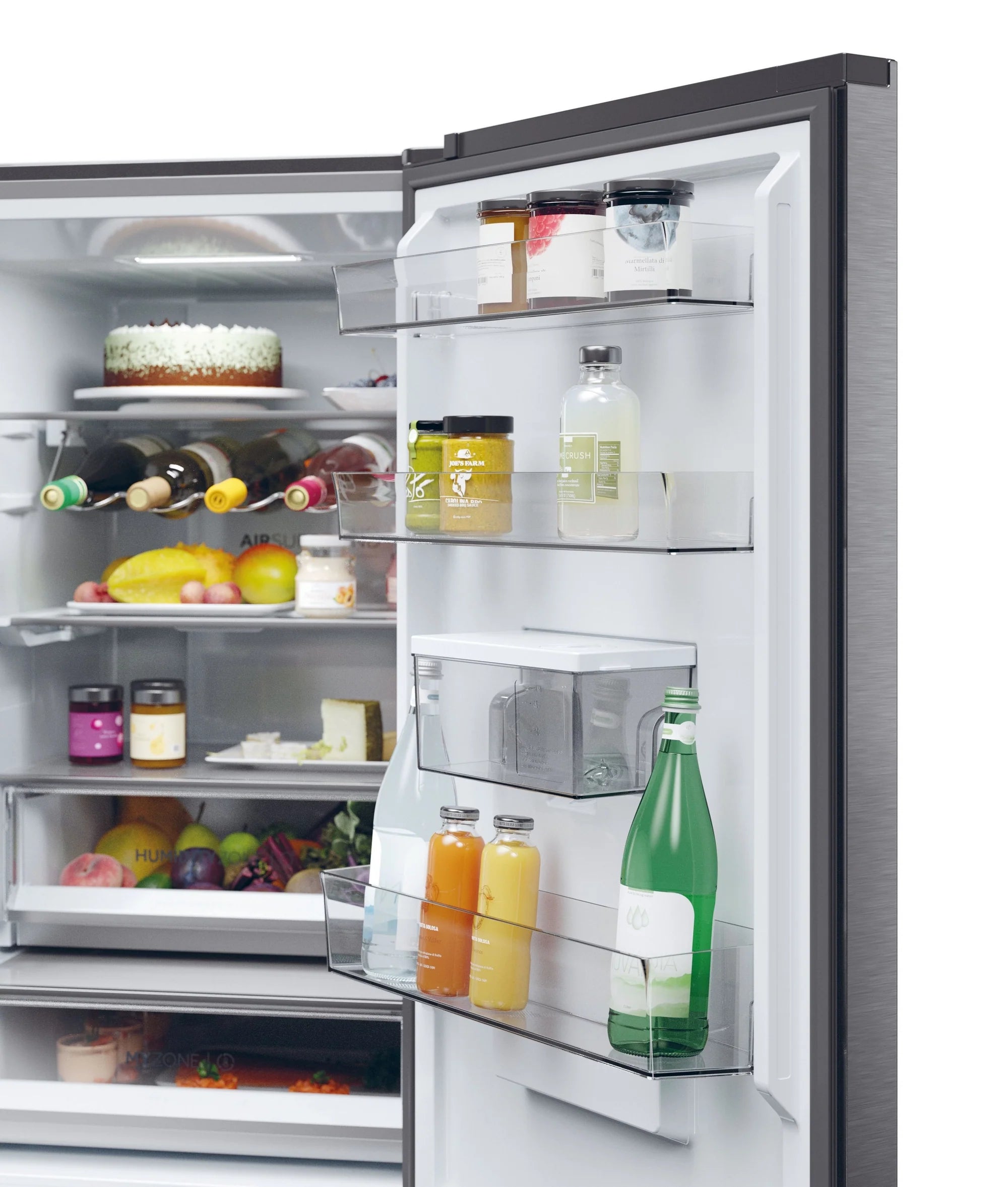 Haier HTW5618EWMP 59.5cm 60/40 Frost Free Fridge Freezer - Dark Inox