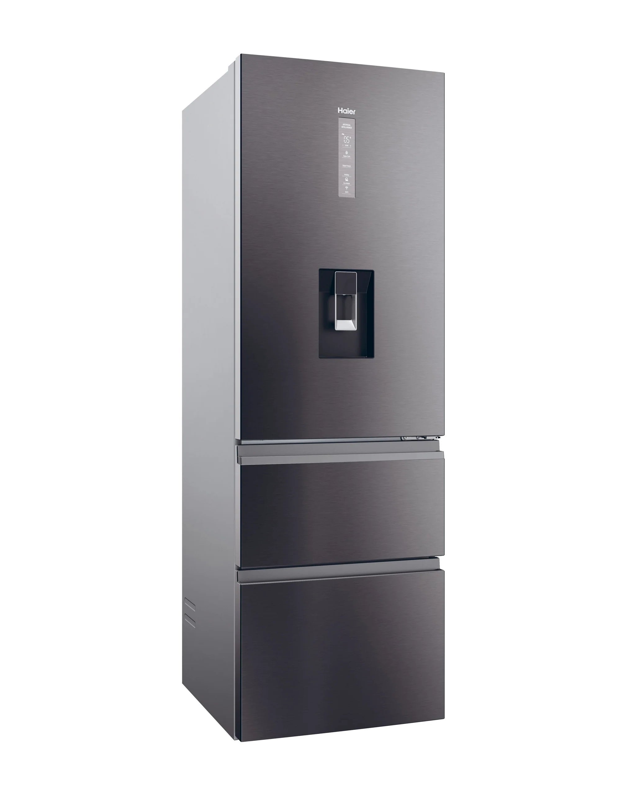 Haier HTW5618EWMP 59.5cm 60/40 Frost Free Fridge Freezer - Dark Inox