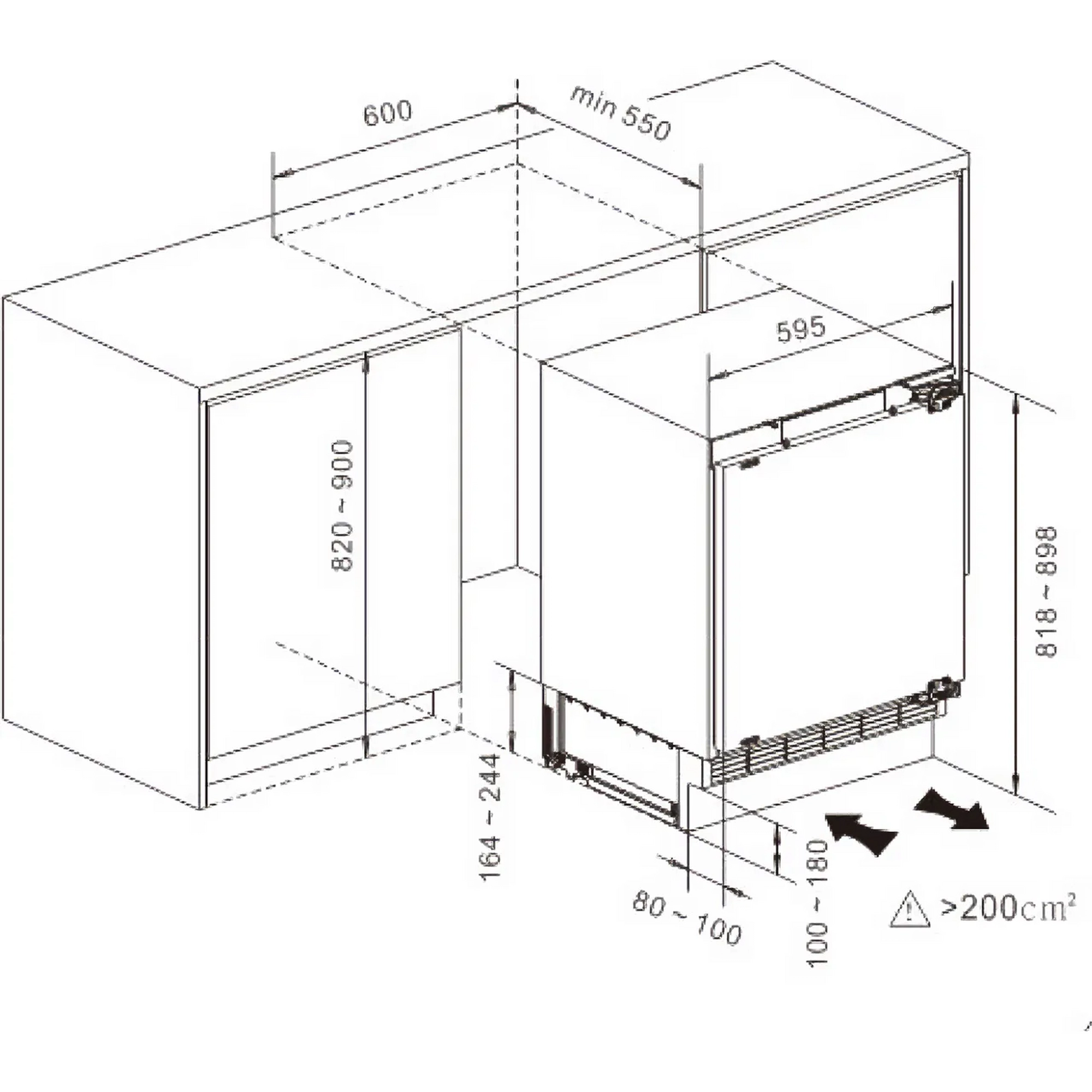 Hisense RUL178D4AWE 59.5cm Integrated Undercounter Larder Fridge - White