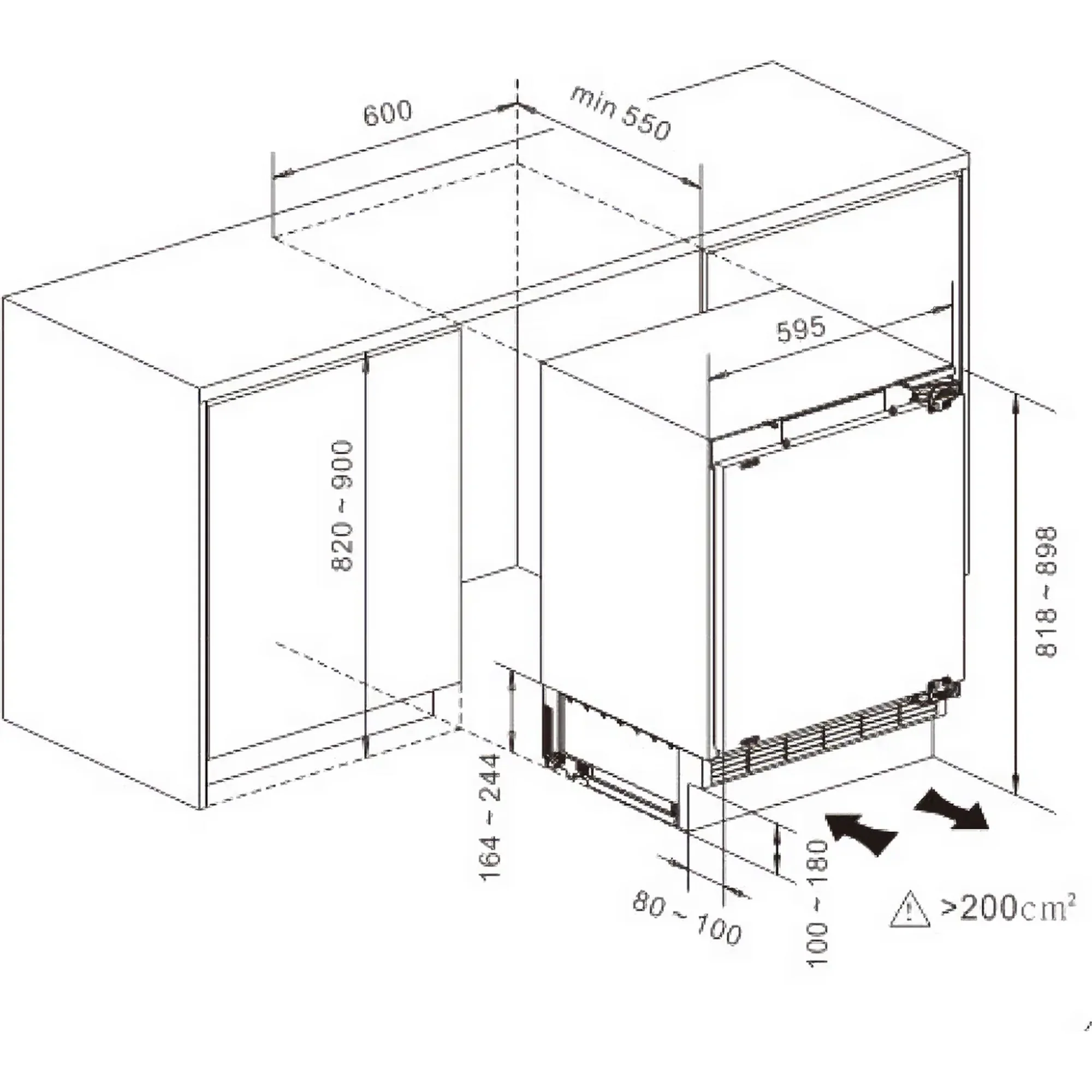 Hisense RUL178D4AWE 59.5cm Integrated Undercounter Larder Fridge - White