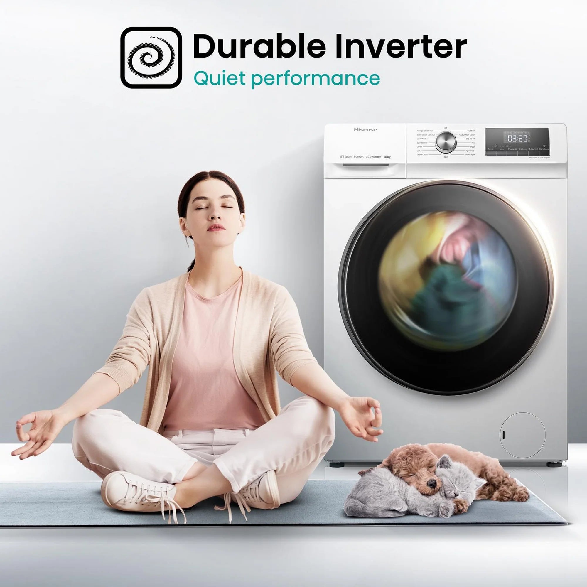 Hisense WFQA1014EVJM 10kg 1400 Spin Washing Machine - White