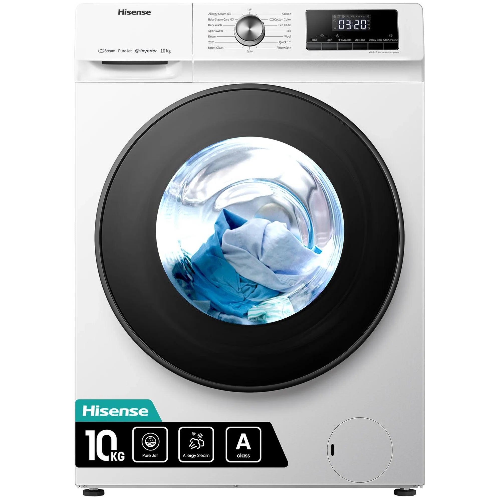 Hisense WFQA1014EVJM 10kg 1400 Spin Washing Machine - White