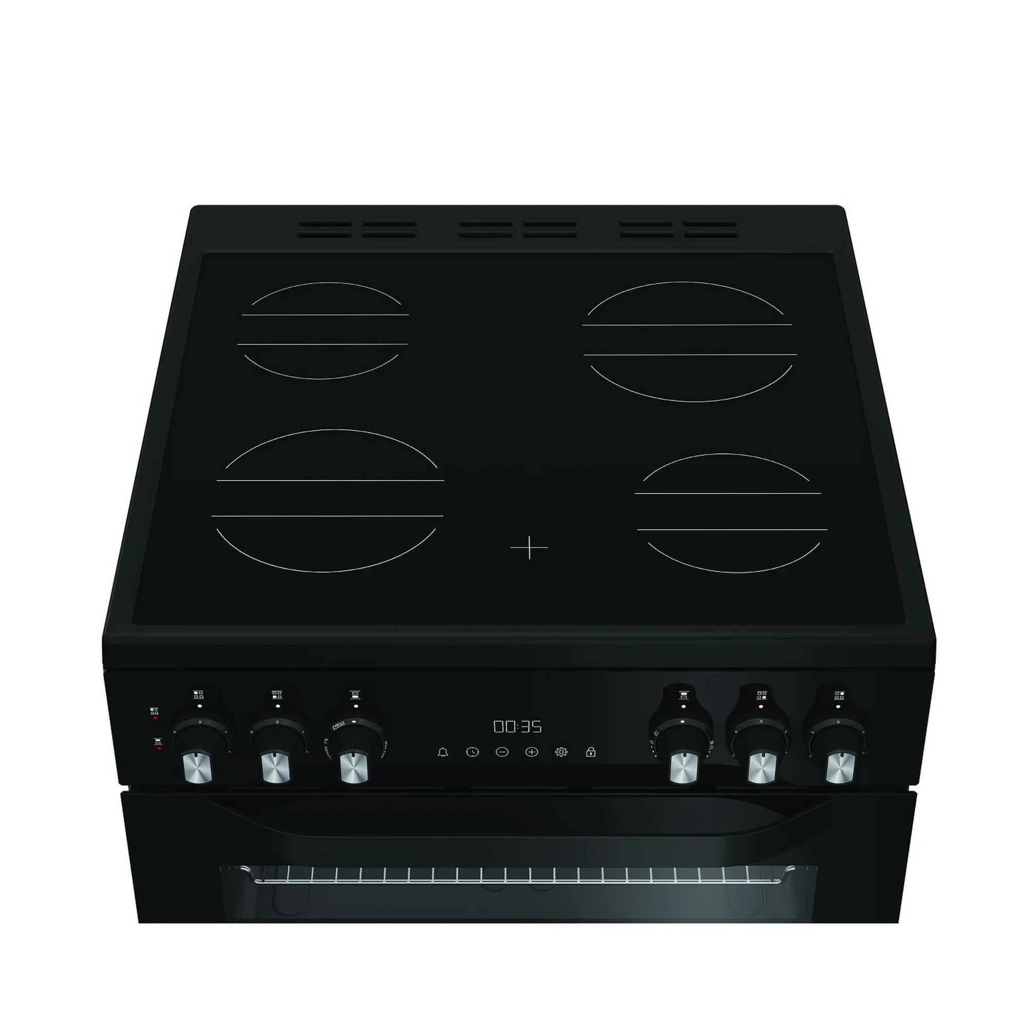 Hotpoint HDE6VDC2B1 60cm Double Oven Electric Cooker with Ceramic Hob - Black