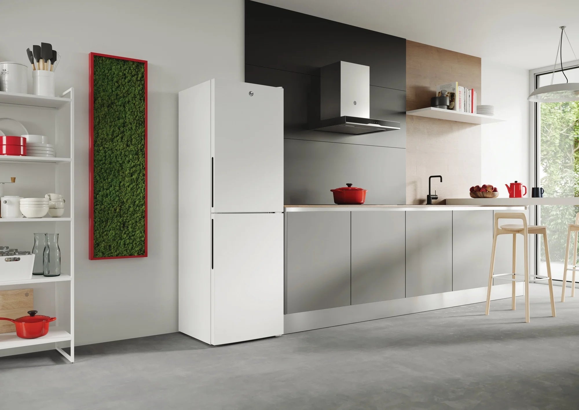 Hoover HVT3CLECKIHW 54.5cm 50/50 Low Frost Fridge Freezer - White