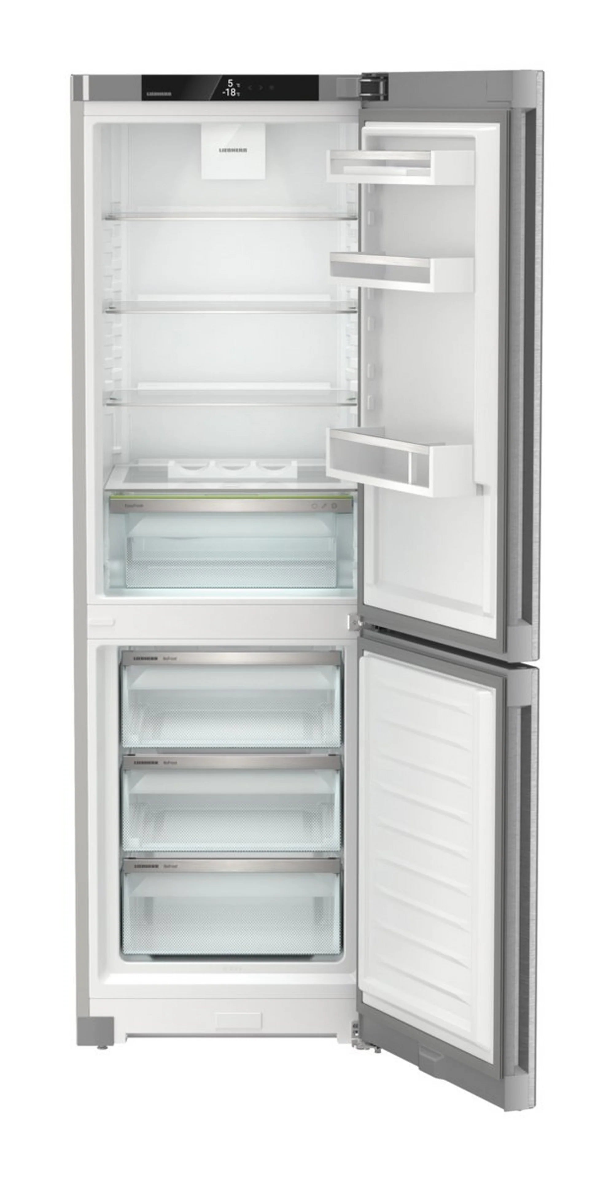 Liebherr CNSDC5203 60cm 60/40 Frost Free Fridge Freezer with EasyFresh - Silver Steel